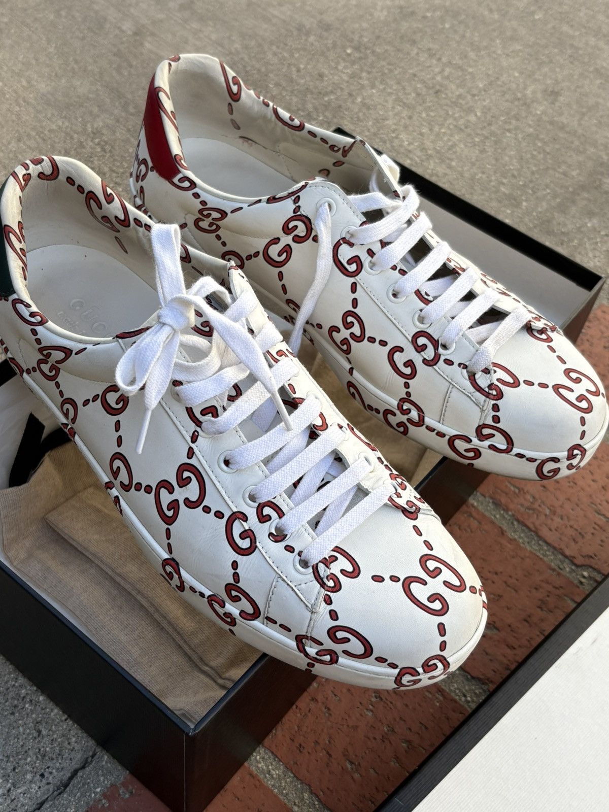 Gucci Gucci GG Print Ace Sneakers Size US 11 / EU 44 - 4 Thumbnail