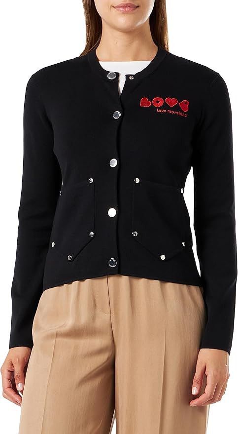 Love Moschino Love Moschino Cardigan With Logo In Black Size M / US 6-8 / IT 42-44 - 2 Thumbnail