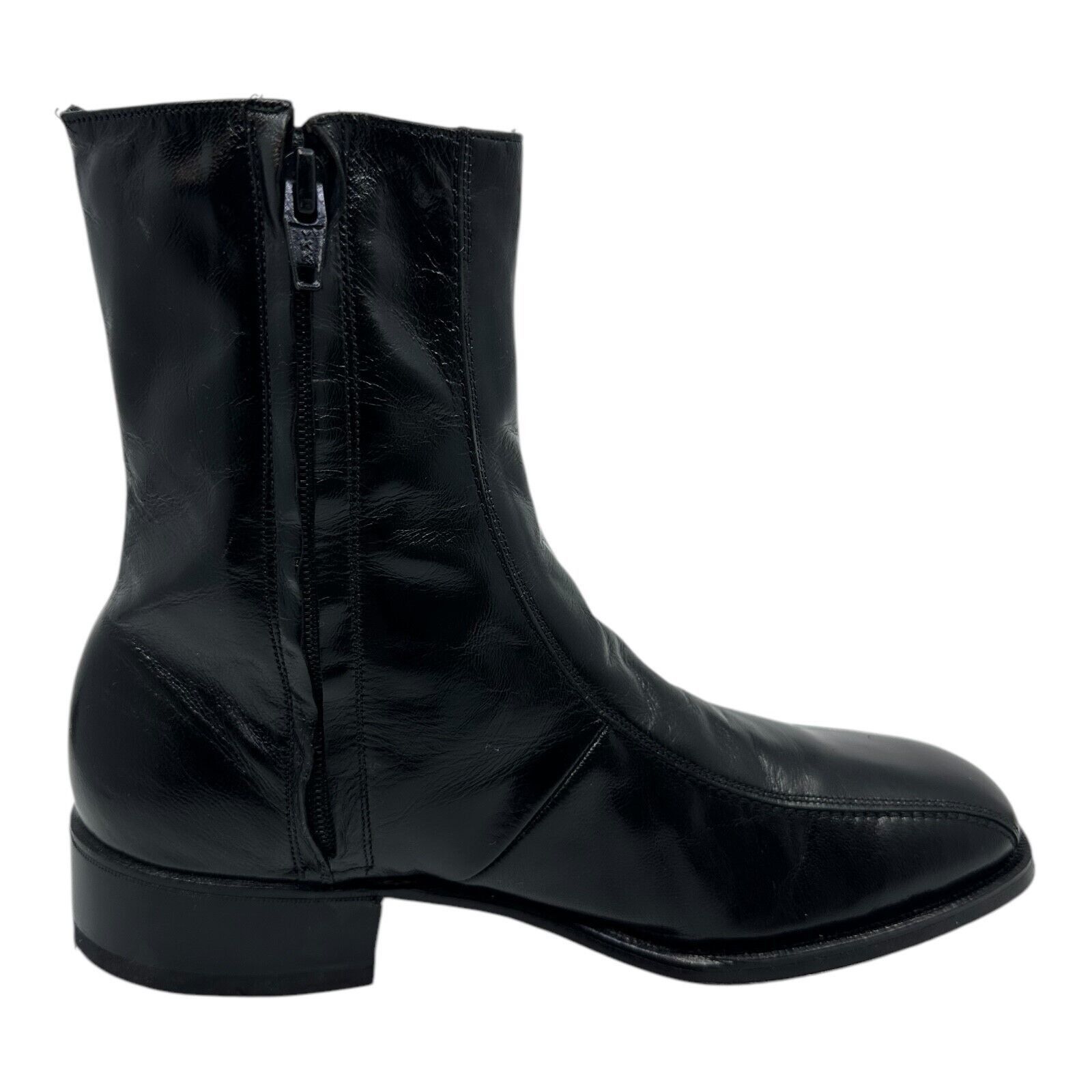 Florsheim Florsheim Mens Black Leather Round Toe Side Zip Size 5.5 D Size US 5.5 / EU 38 - 11 Thumbnail