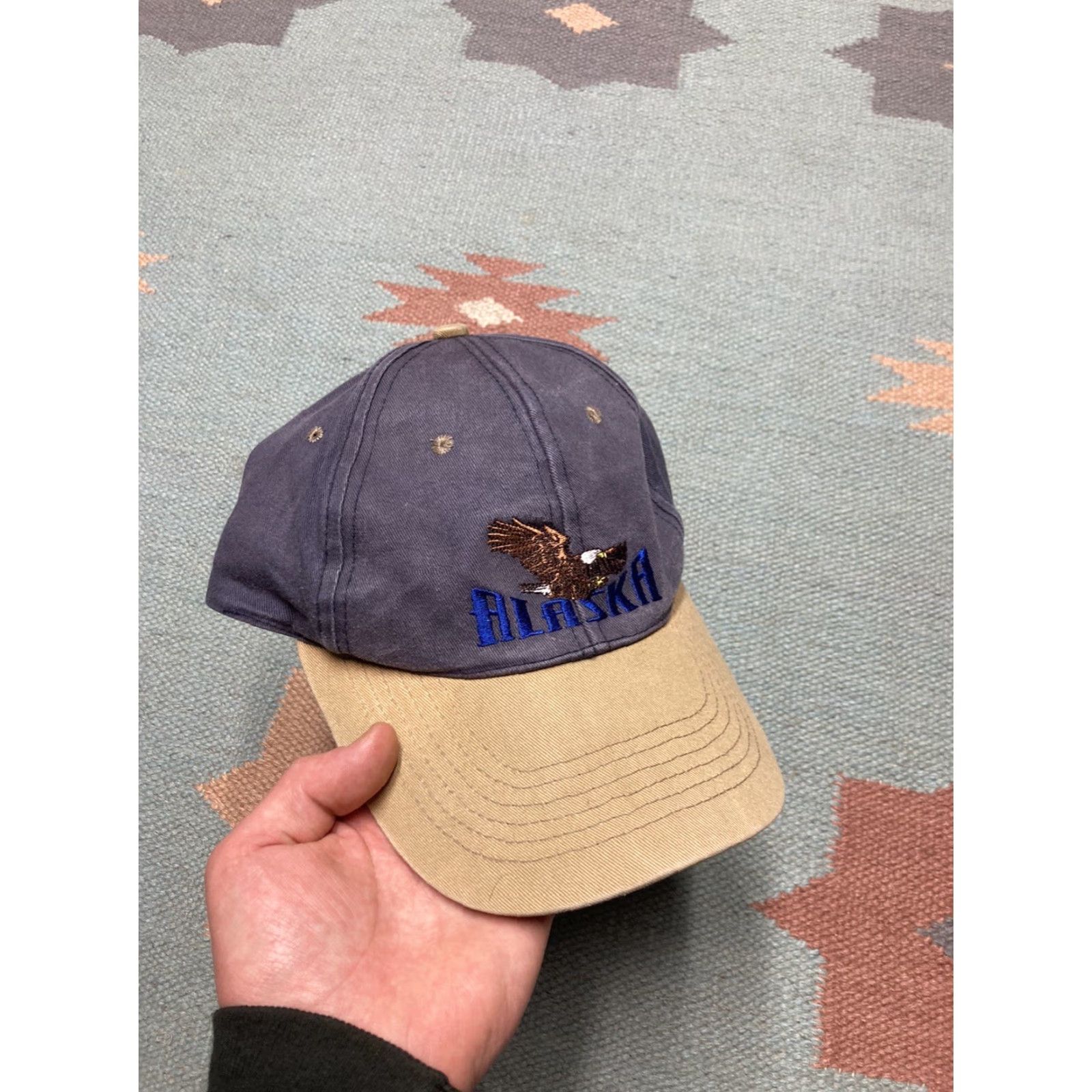 Vintage VINTAGE Alaska eagle hat strapback cap shallow cotton Skagway 90s y2k animal Men Adjustable Blue Cap Mens Size ONE SIZE - 2 Thumbnail