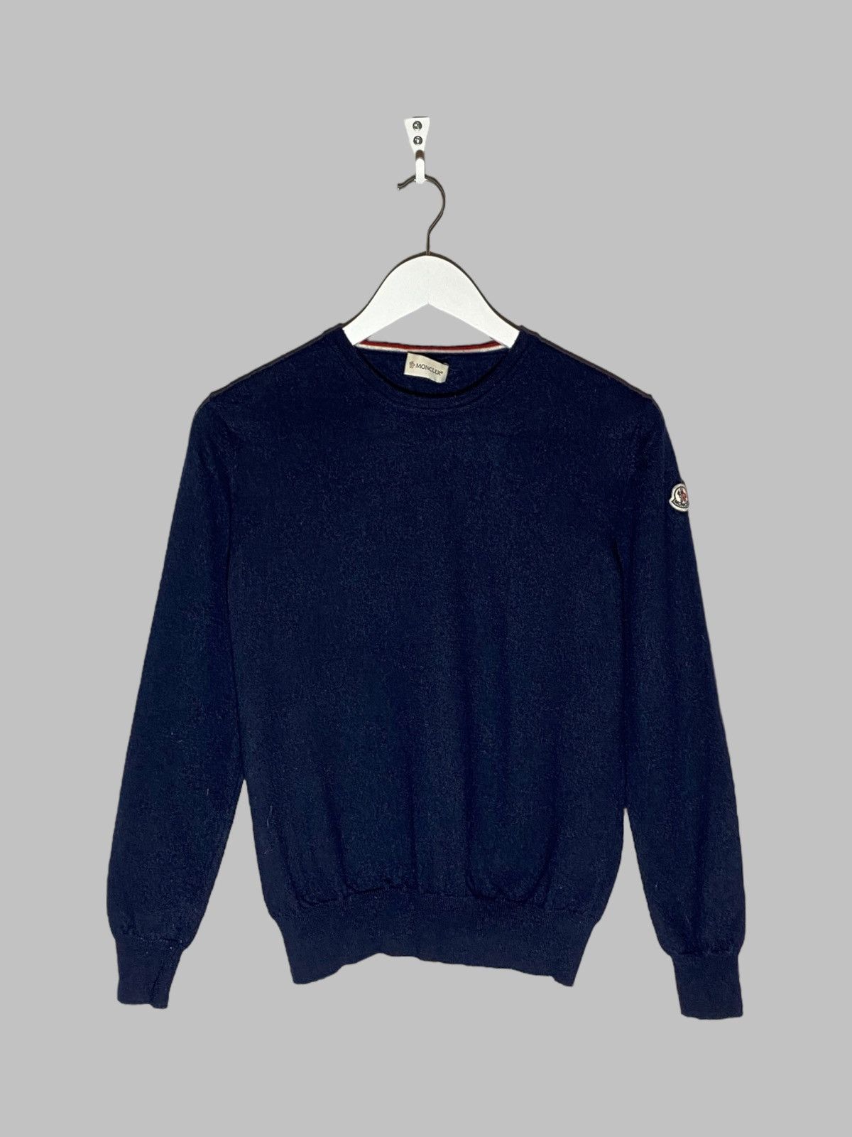 Moncler Moncler Navy Blue Wool Sweater Patch Logo Size US XS / EU 42 / 0 - 2 Thumbnail