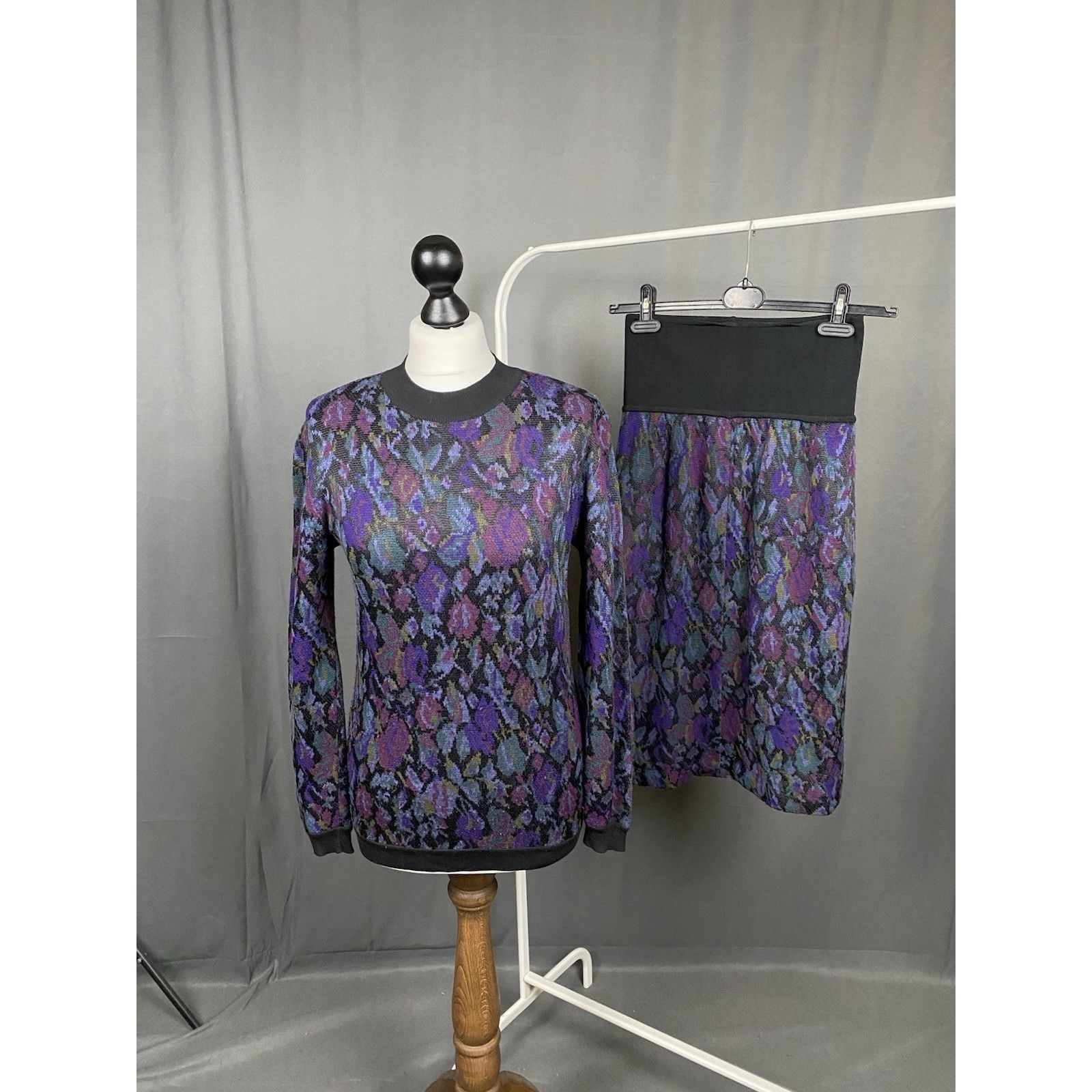 Missoni RARE! Missoni Vitnage Purple Floral Wool Knit 2 Piece Sweate Size M / US 6-8 / IT 42-44 - 3 Thumbnail