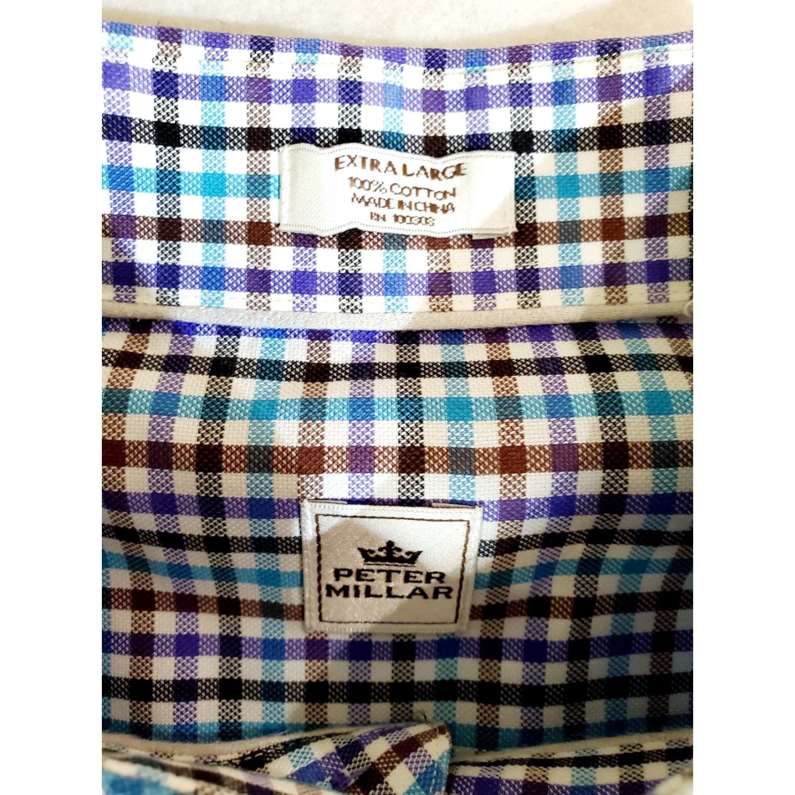 Peter Millar Peter Millar Signature Mens XL Long Sleeve Button-up Shirt Plaid 100% Cotton Size US XL / EU 56 / 4 - 3 Thumbnail