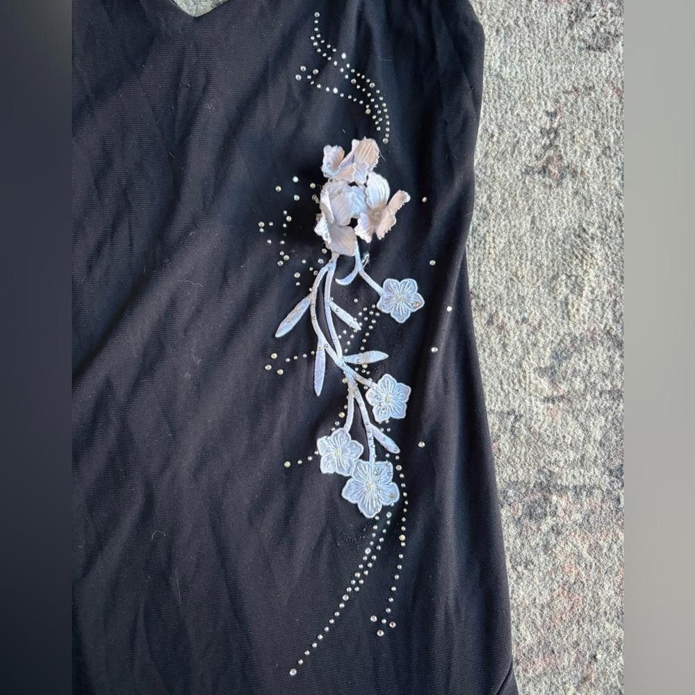 Designer Y2K black dress with flowers Size S / US 4 / IT 40 - 3 Thumbnail