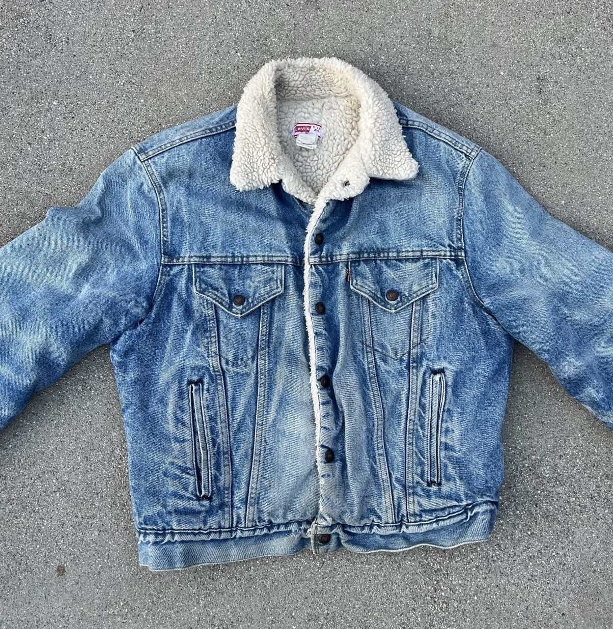 Levi's Vintage Levi’s Orange Tab Sherpa Lined Trucker Jacket 44 Size US M / EU 48-50 / 2 - 3 Thumbnail