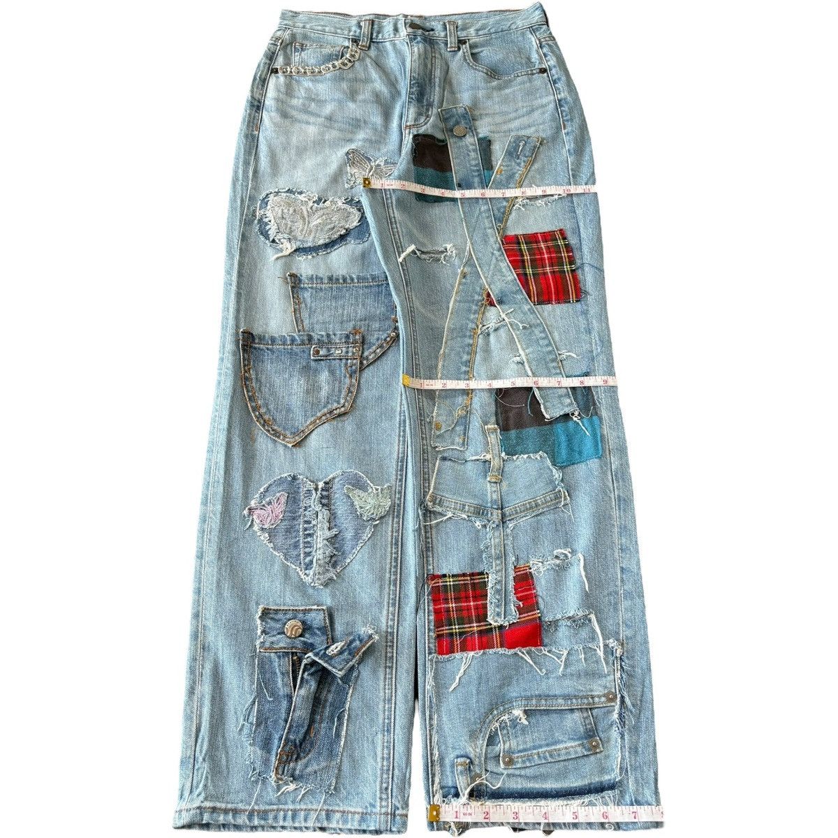 GU Vintage Japanese GU Custom Patchwork Loose Jeans Size US 29 - 8 Thumbnail