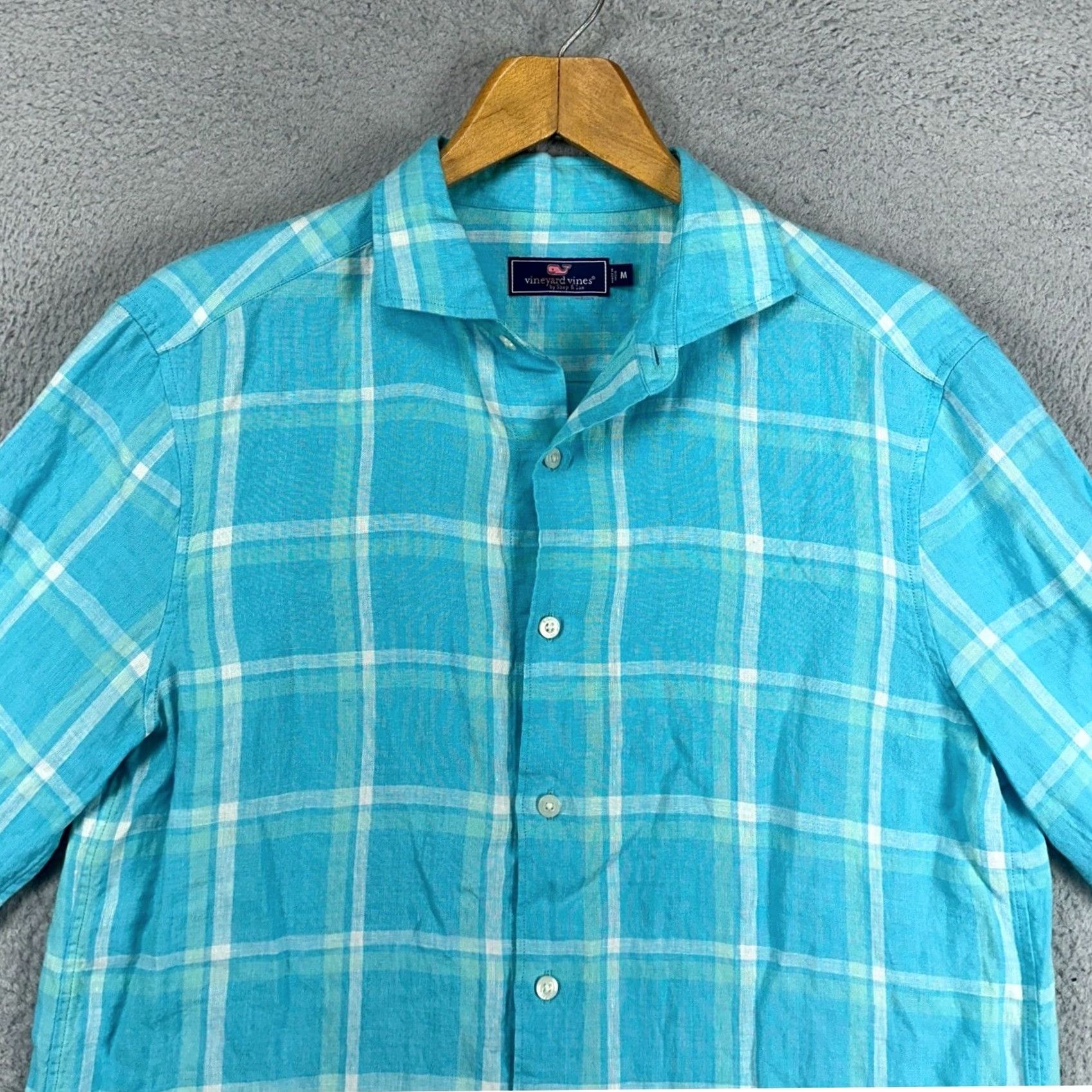 Vineyard Vines Vineyard Vines Mens Button Up Shirt Medium Blue Plaid Linen Bendback Tisbury NEW Shirt Mens Blue Plaid Linen Bendback Tisbury NEW Size US M / EU 48-50 / 2 - 2 Thumbnail