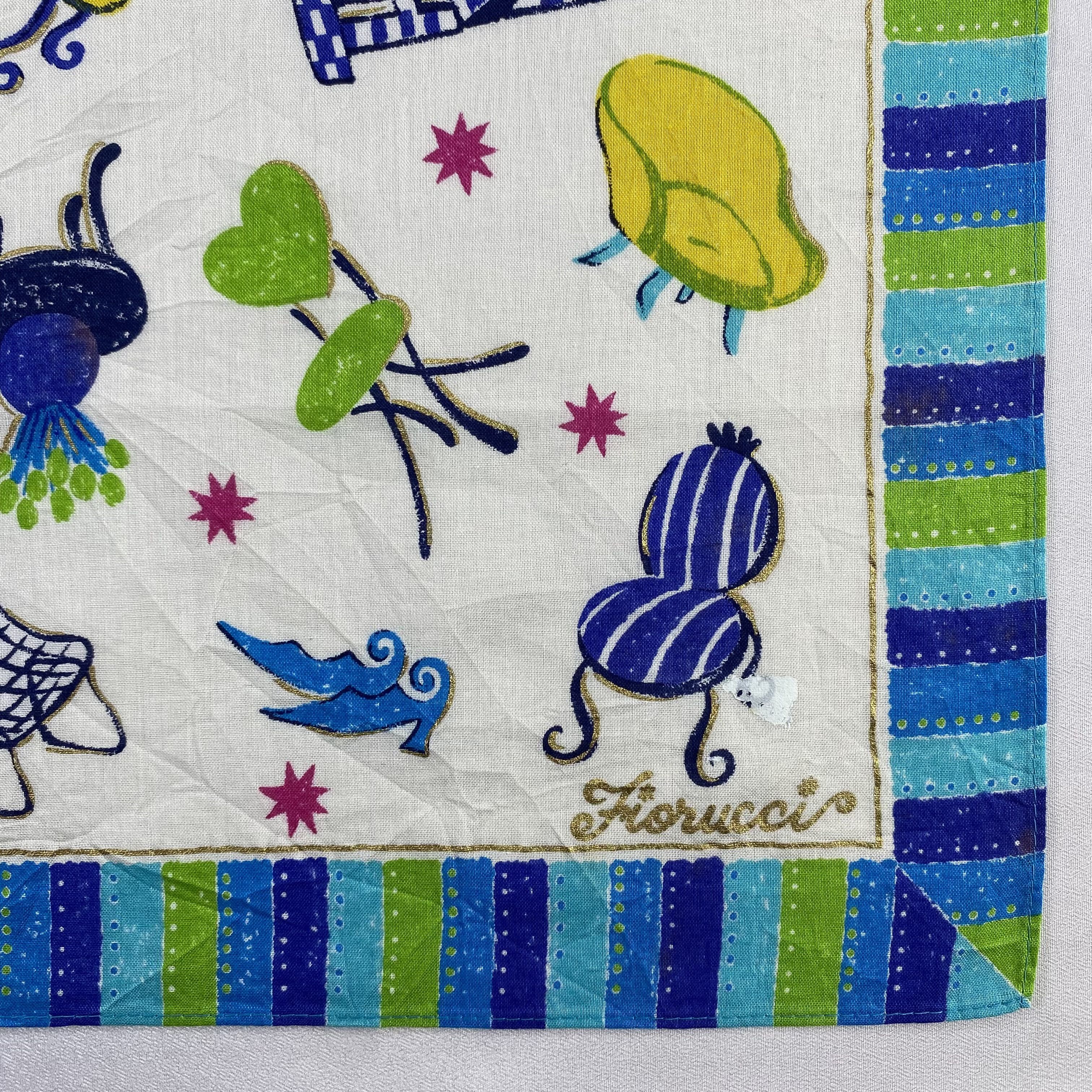 Fiorucci × Vintage Fiorucci Handkerchief / Neckerchief / Bandana-P1167 Size ONE SIZE - 3 Thumbnail