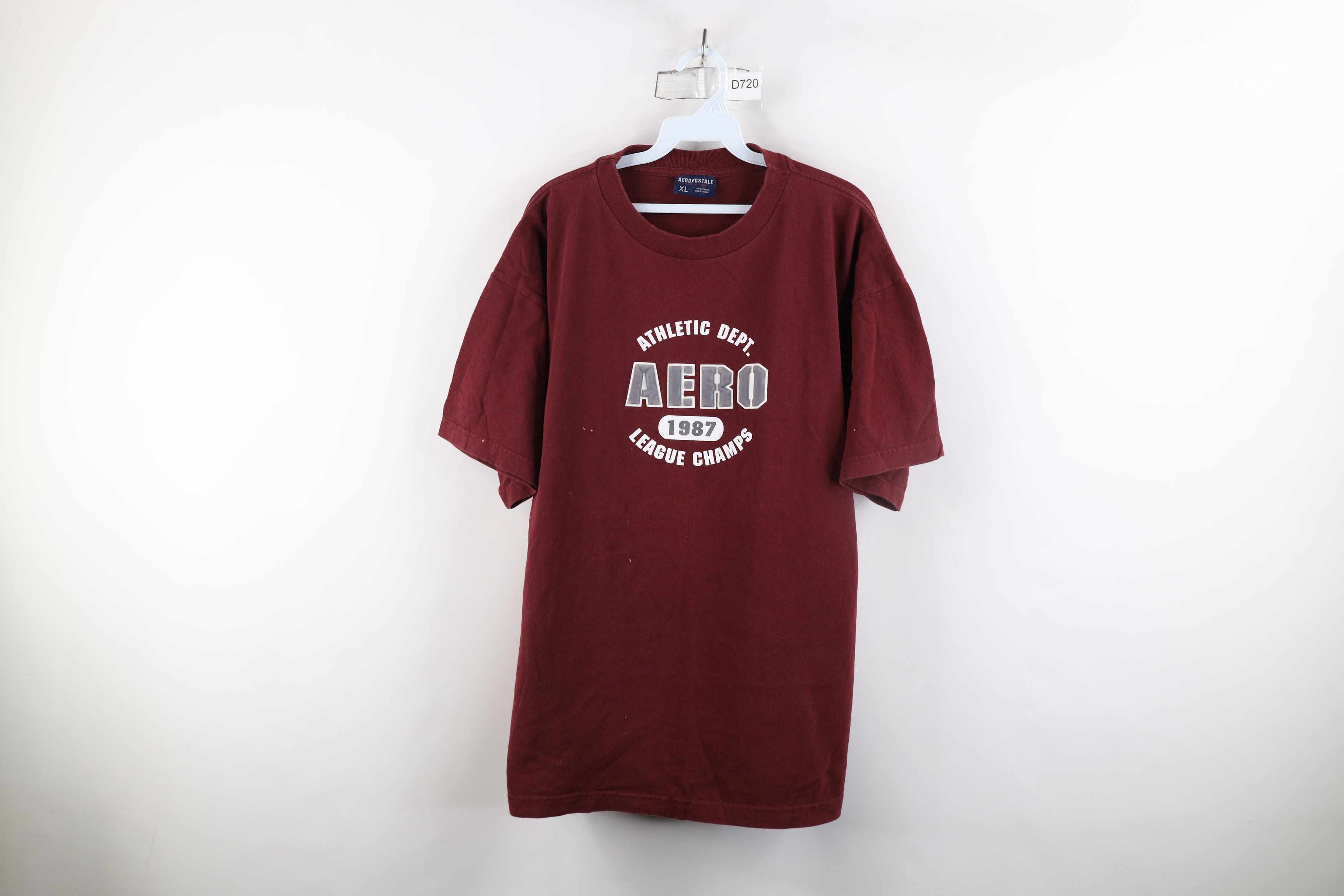 Aeropostale × Vintage Vintage 90s Aeropostale Spell Short Sleeve T-Shirt Red USA Size US XL / EU 56 / 4 - 1 Thumbnail