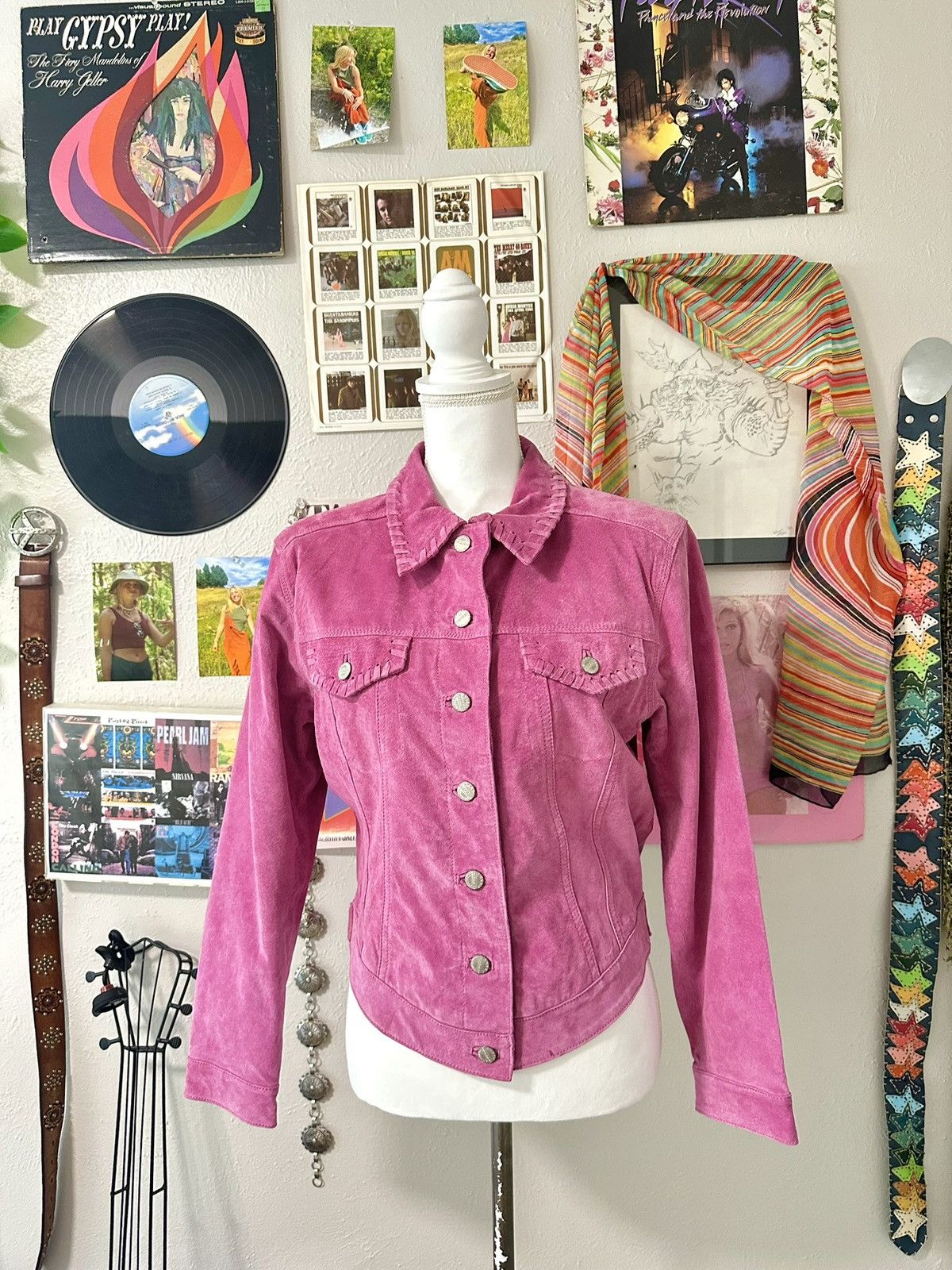 Vintage Vintage Pink Leather Jacket Size L / US 10 / IT 46 - 1 Thumbnail