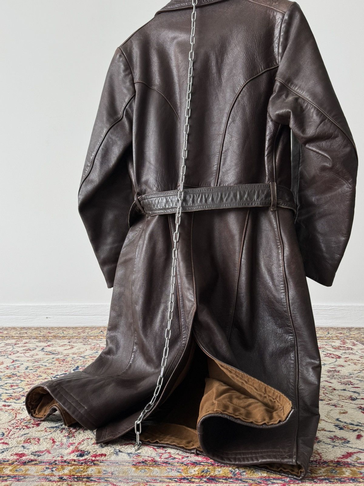Vintage 1950s Vintage British Dispatch Rider Leather Trench Coat Size US M / EU 48-50 / 2 - 10 Thumbnail