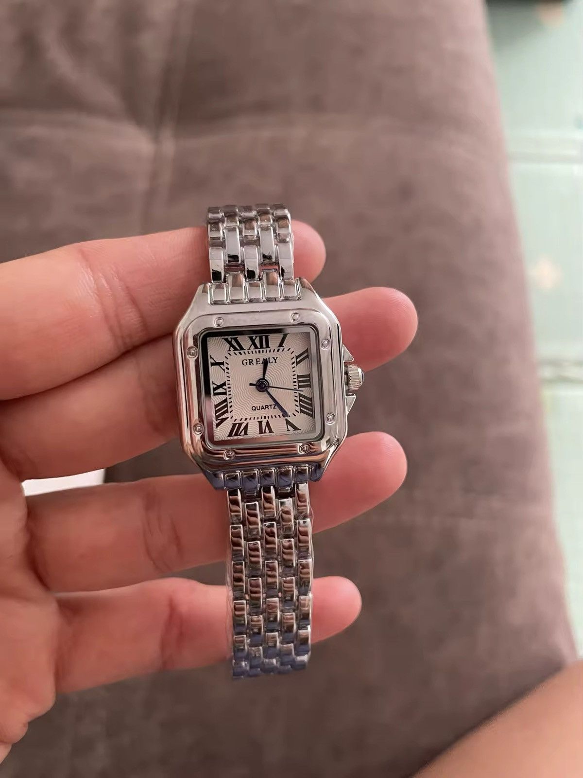 Jewelry x Vintage 90's Retro Luxury Style Watch in Silver, Men's
