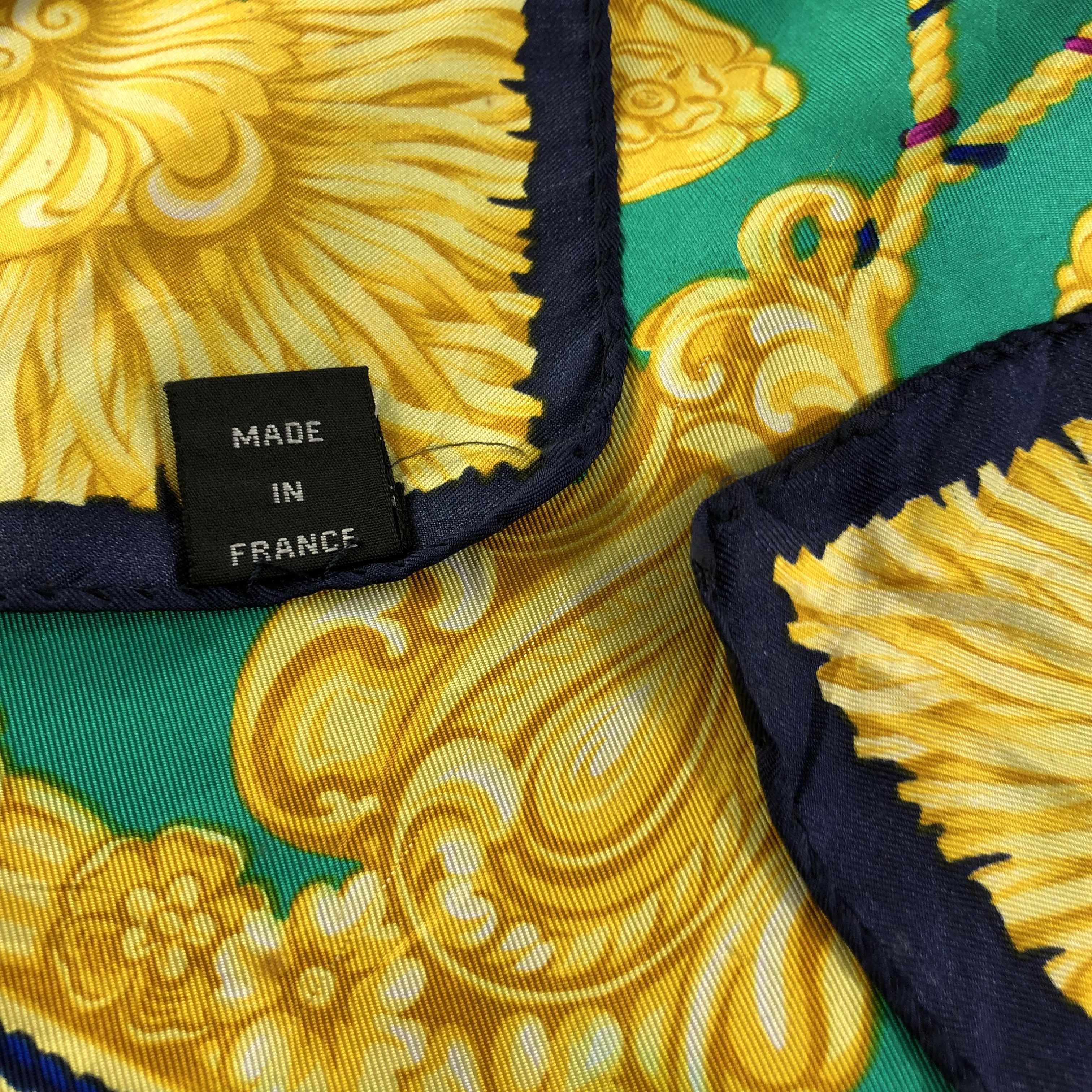 Vintage Erre Paris Baroque Design Silk Scarf M456 Size ONE SIZE - 4 Thumbnail