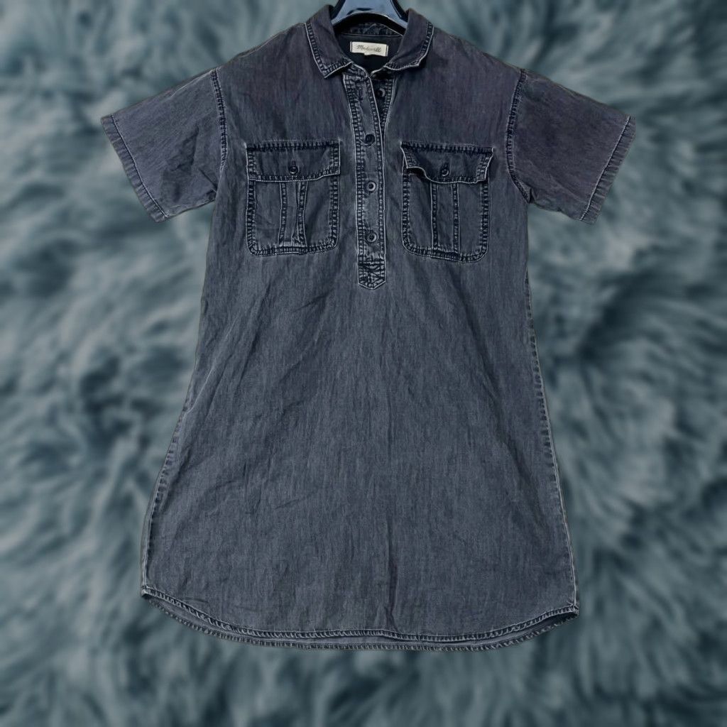 madewell black denim shirt dress Women's Airy Denim Seamed Shirtdress In Rinse Wash - Size 0