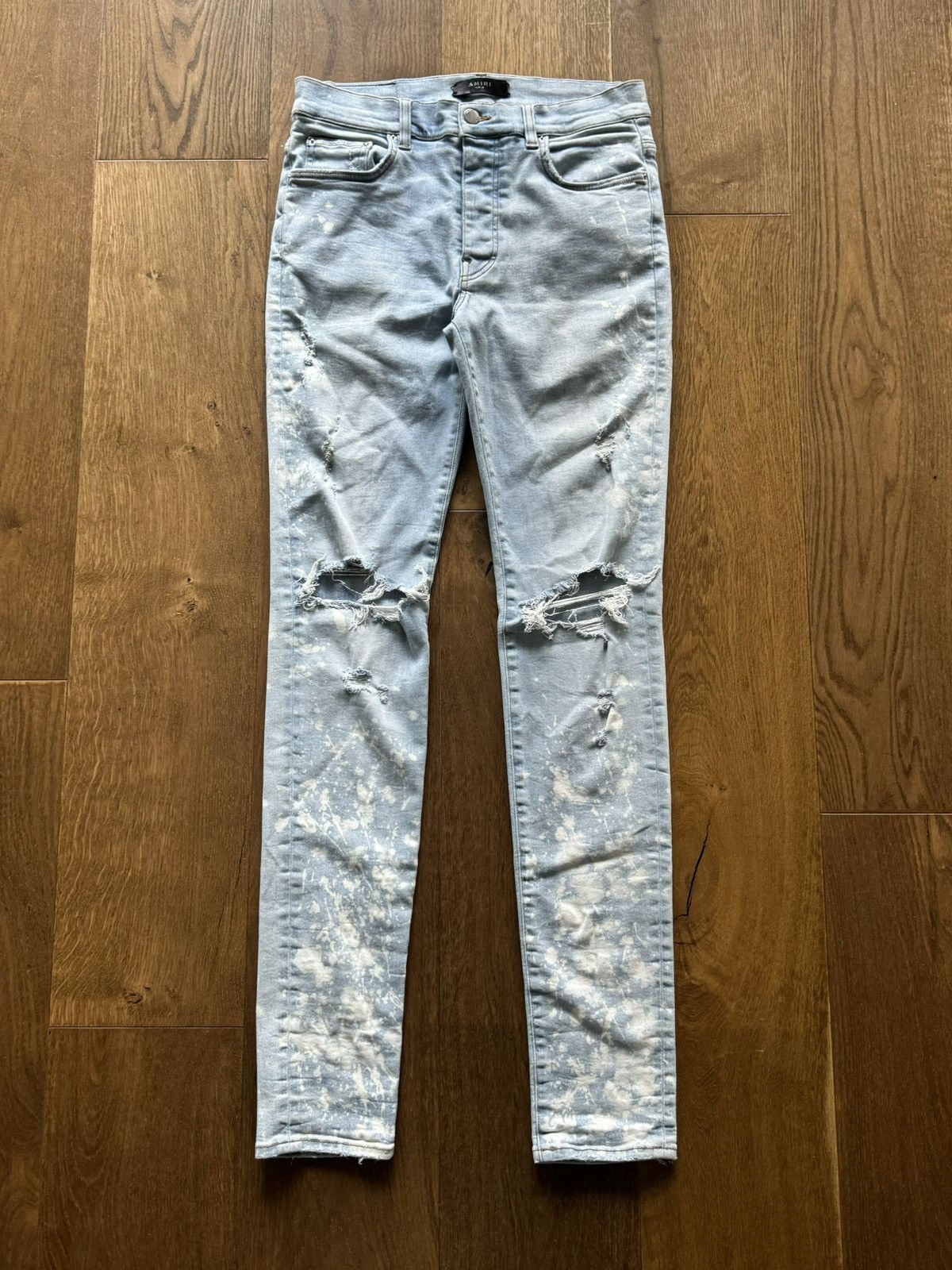 Amiri Amiri Jeans Bleach Stained Distressed Skinny Denim Size US 32 / EU 48 - 1 Thumbnail