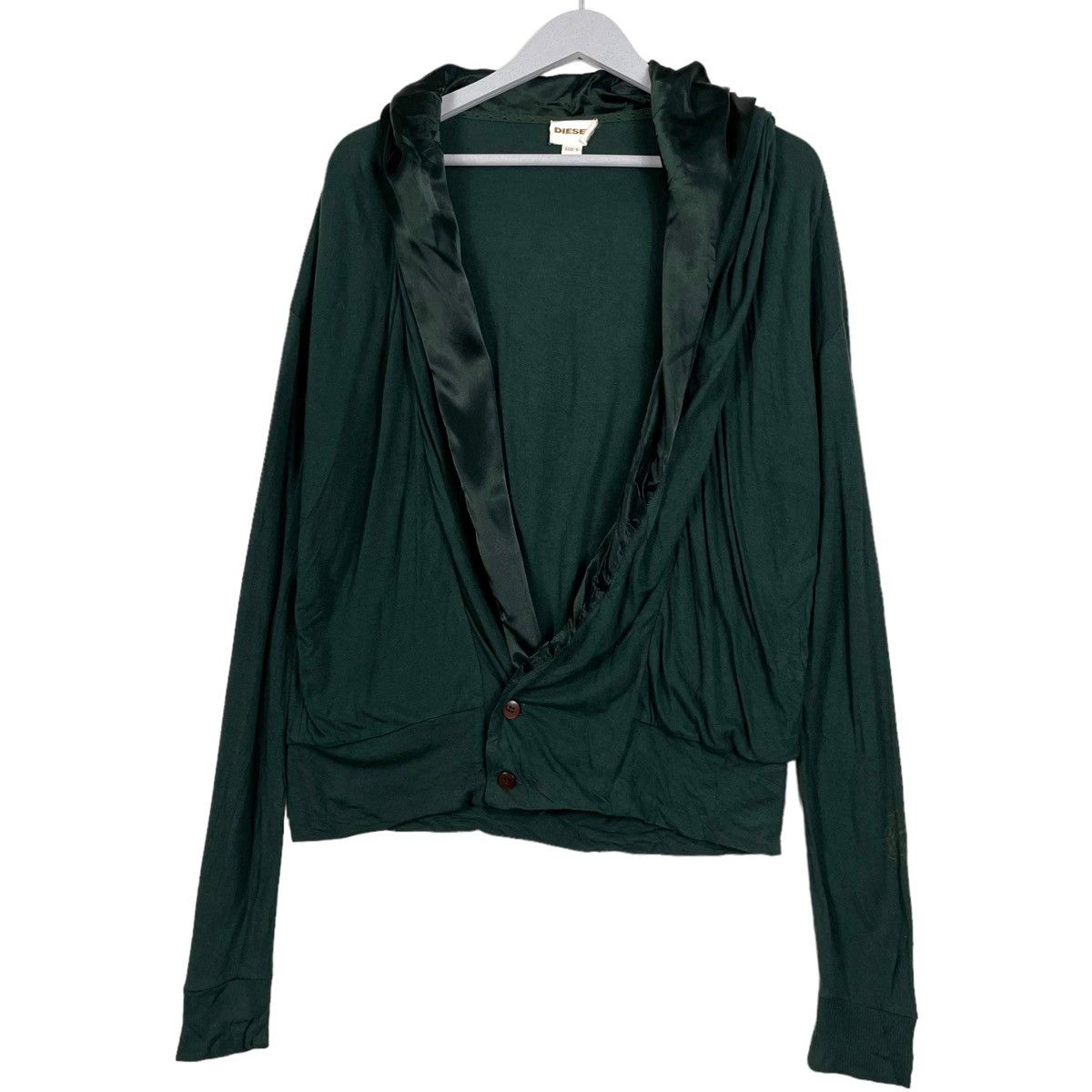 Diesel 💥DIESEL HOODIE CARDIGAN SWEATER EMERALD GREEN Size S / US 4 / IT 40 - 3 Thumbnail
