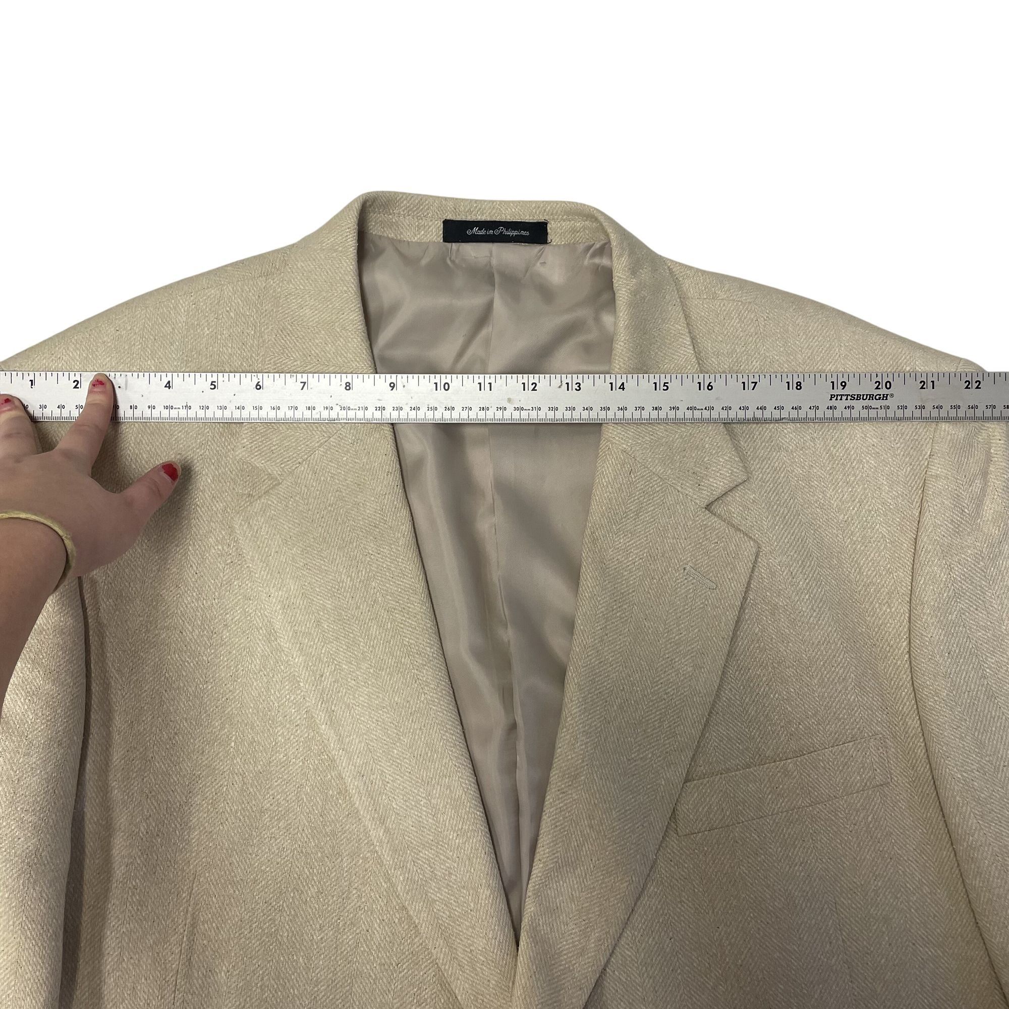 Other Vtg Matka SILK Beige Sport Coat HERRINGBONE Tropical Jacket Size 50R - 11 Thumbnail