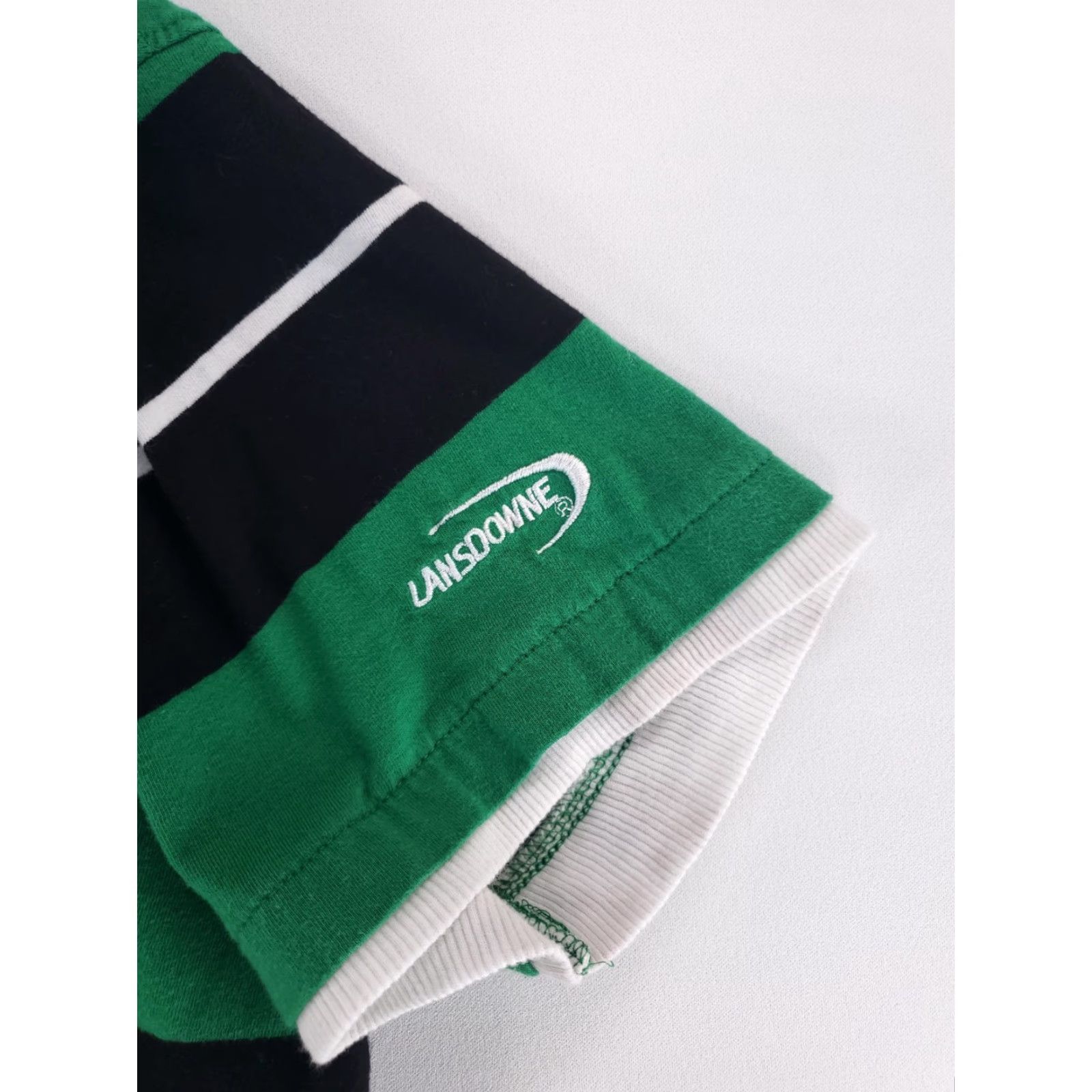 Vintage Landsdowne Rugby Shirt Short Sleeve Ireland Striped Green Black Mens XXL Total 2XL Men Green Ravens? Size US XXL / EU 58 / 5 - 5 Thumbnail