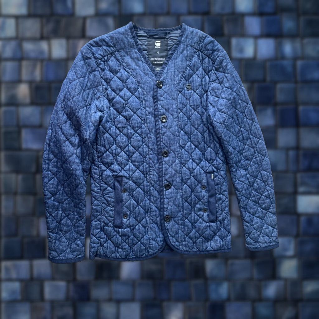 G-Star G Star Raw Liner Quilted Overshirt Jacket Womens XS Button Front Outdoor Coat Jacket/Coat, Blue, Quilted, Padded, Softshell, Regular, XS, Women Size XS / US 0-2 / IT 36-38 - 1 Thumbnail