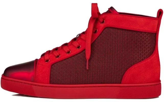 Christian Louboutin o1s1wg110125 Leather High-Top Sneakers in Red Size US 12 / EU 45 - 2 Thumbnail