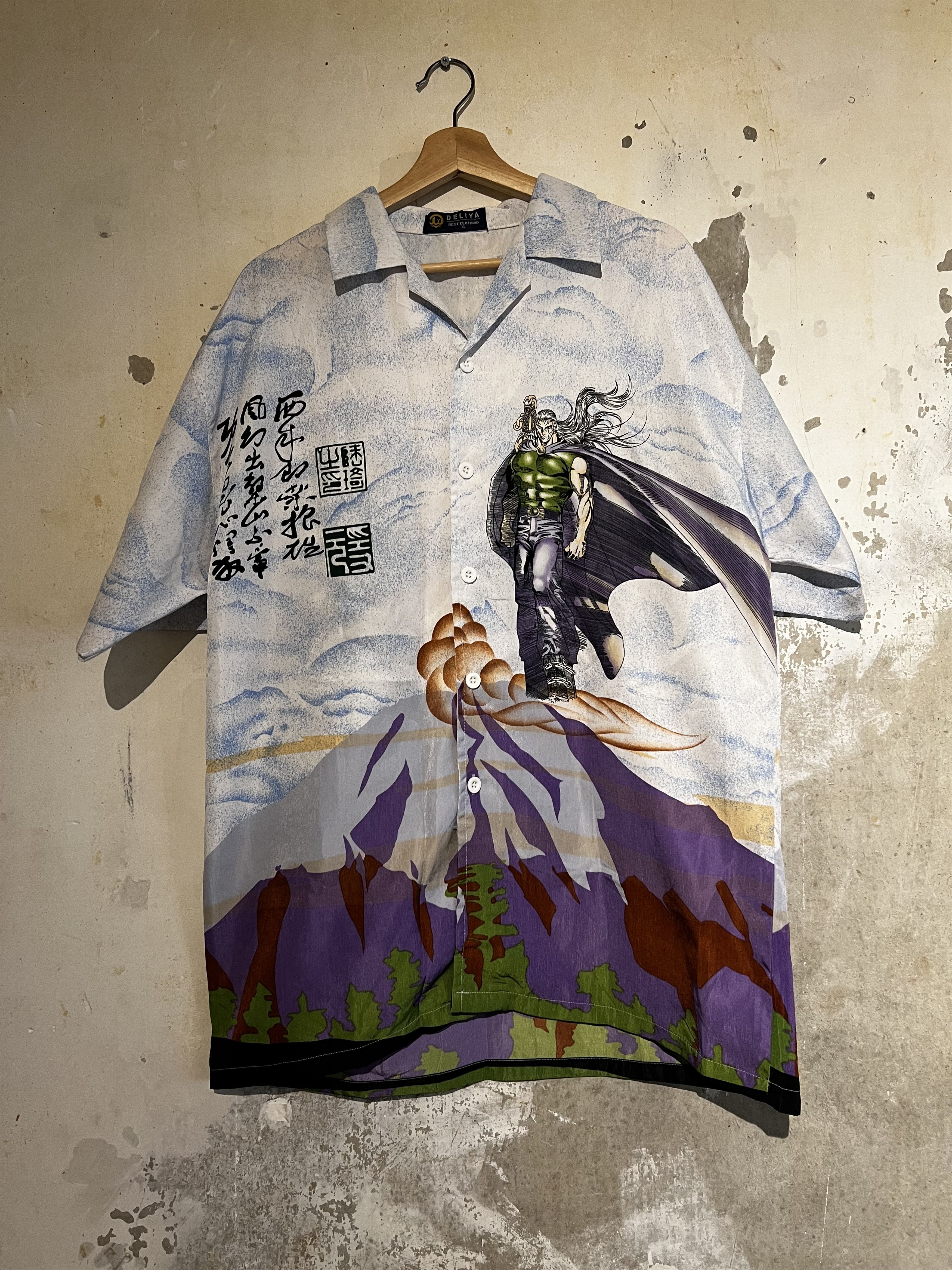 Vintage Samurai Graphic Button Up Shirt Size US XL / EU 56 / 4 - 1 Thumbnail