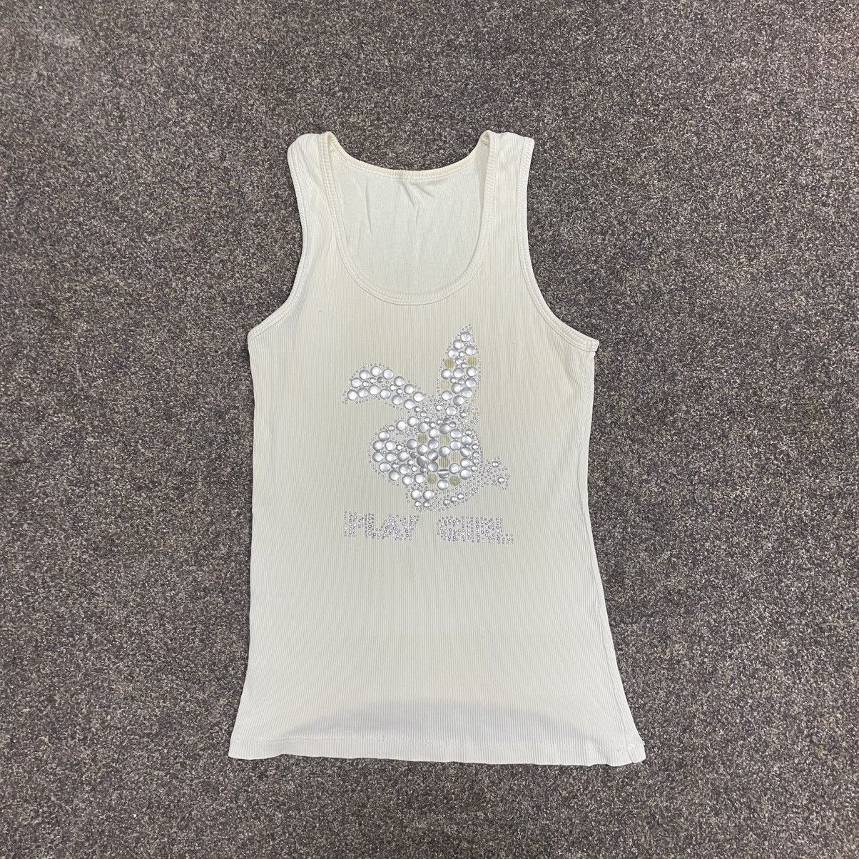 Vintage Vintage 90s Y2K Rhinestone Bunny Graphic Tank Top Rave S Size S / US 4 / IT 40 - 1 Thumbnail