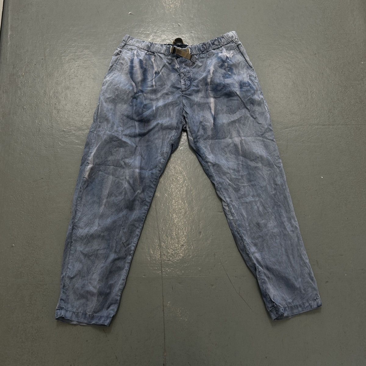 Designer White Sand Italy Tie-Dye Effect Cotton Pants Size US 34 / EU 50 - 1 Thumbnail