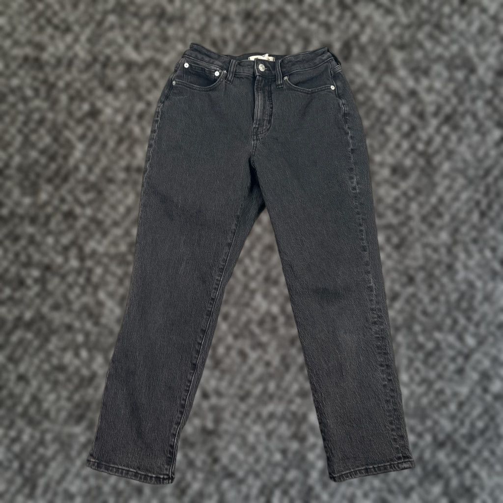 Madewell VINTAGE Madewell Jeans Womens 26P Regular Fit Straight Vintage Denim Black Wash, 5-Pocket, High Rise, Petites Size 26" / US 2 / IT 38 - 1 Thumbnail