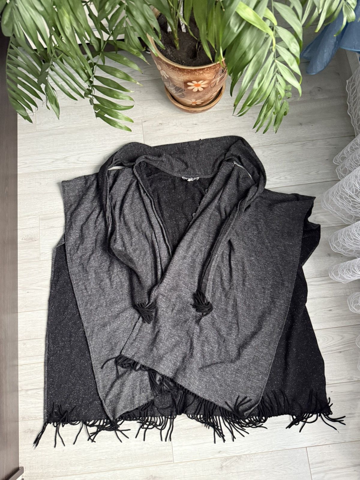 Designer × YMC You Must Create YMC Randy Poncho Charcoal Wool Blend Size US M / EU 48-50 / 2 - 2 Thumbnail
