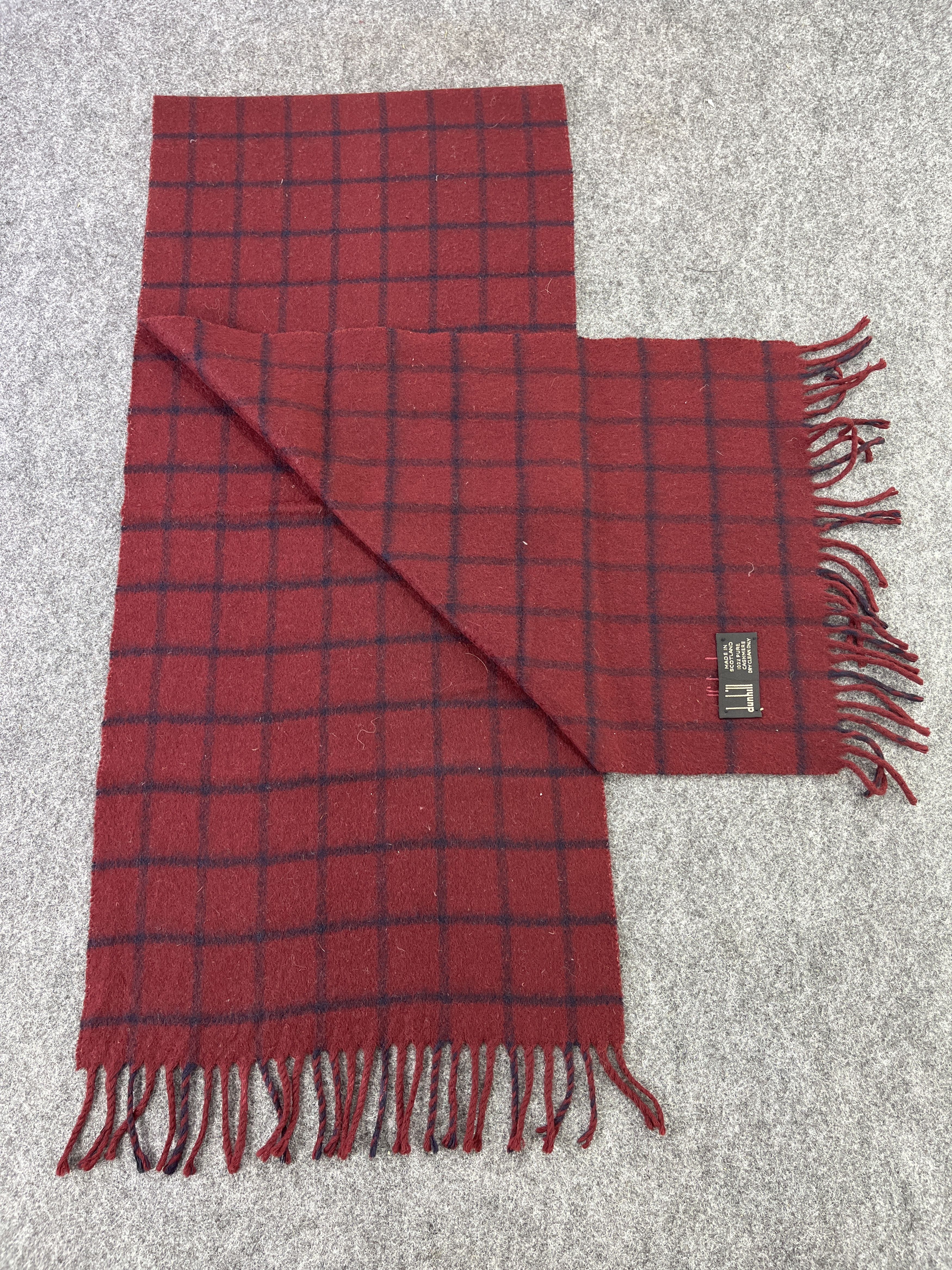 Alfred Dunhill × Vintage Dunhill Red Cashmere Scarf / Muffler / Neckwear T187 Size ONE SIZE - 4 Thumbnail