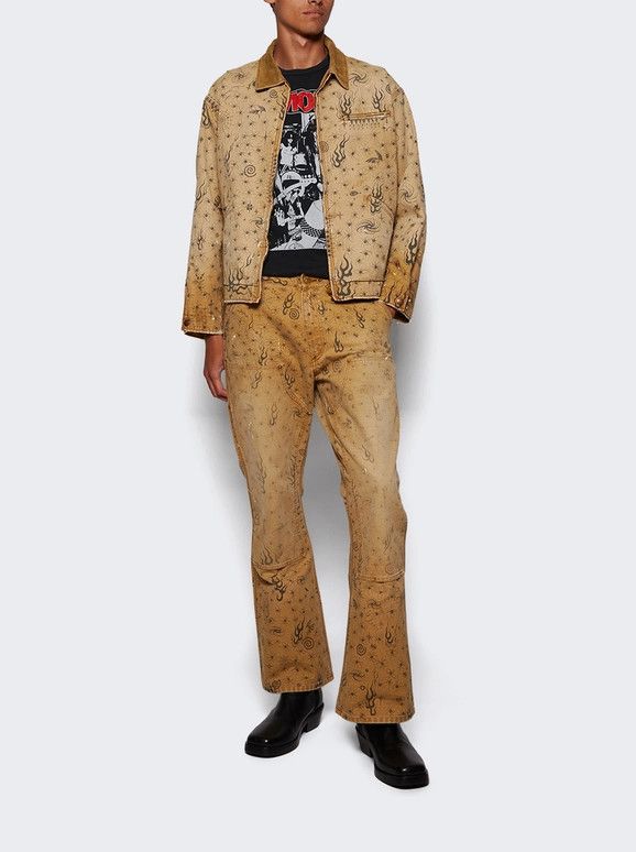 Saint Michael o1mle0326 Double Denim Knee Pants in Neutrals Size US 32 / EU 48 - 7 Thumbnail