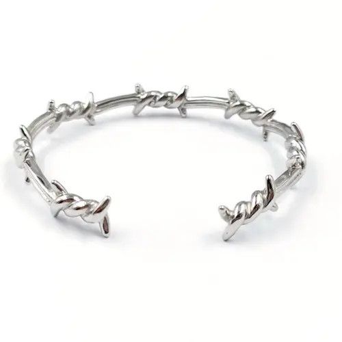 Jewelry Thorns Wire Men Bangle Bracelet Size ONE SIZE - 4 Thumbnail