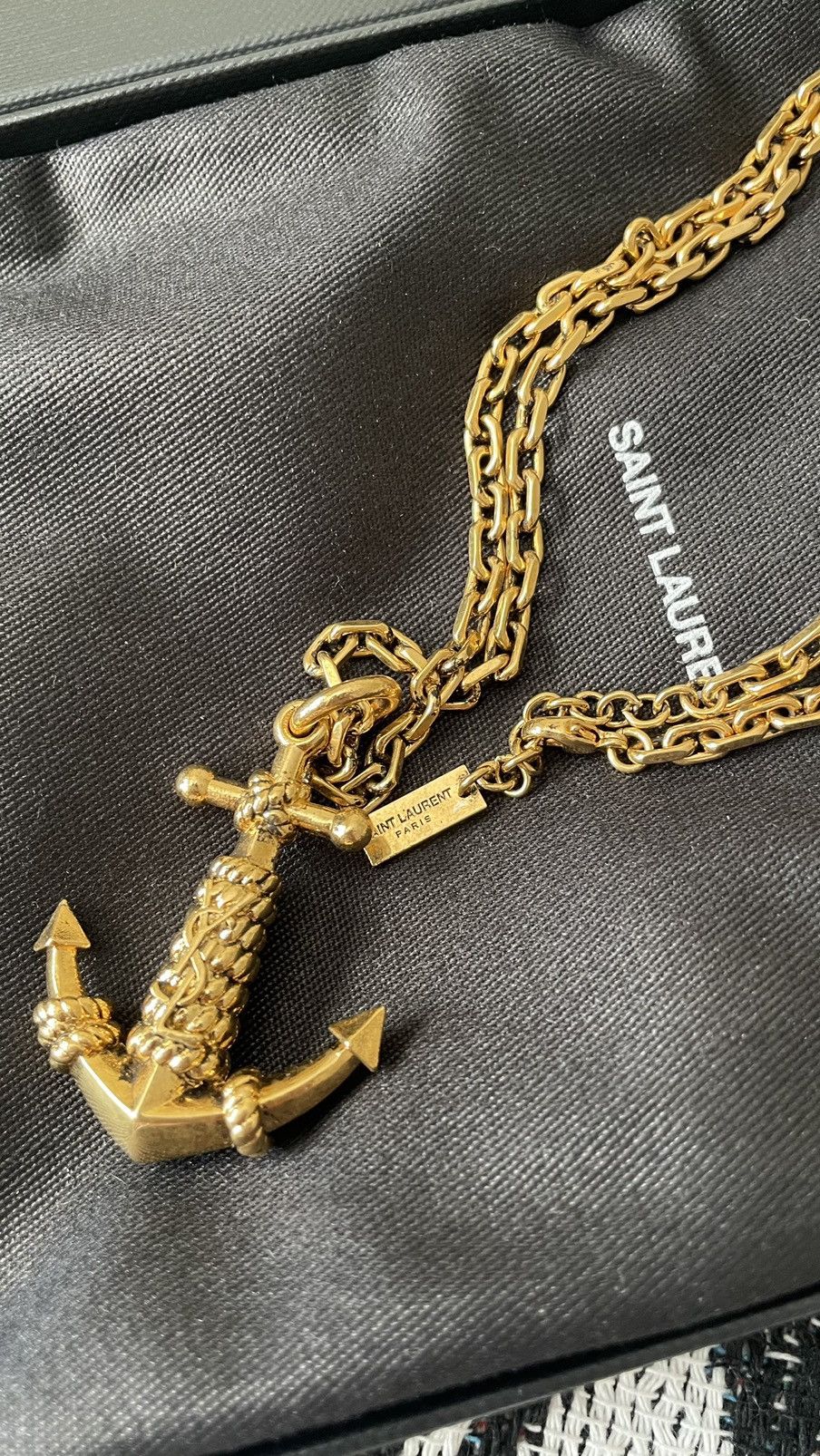 Saint Laurent Paris COLLIER PENDENTIF ANCRE CHARM BRASS Size ONE SIZE - 3 Thumbnail