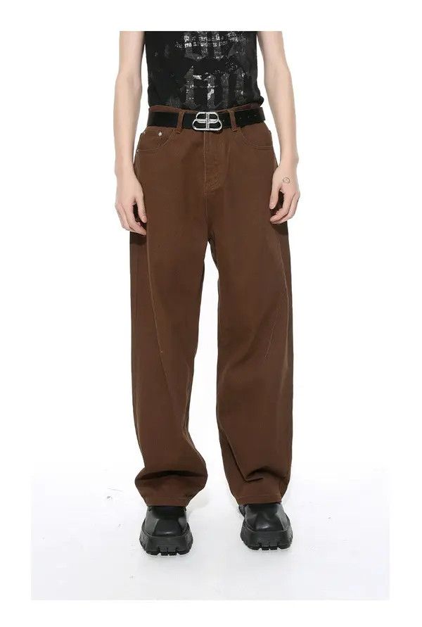Japanese Brand Kinuka x Maya Brown retro simple straight loose jeans Size US 32 / EU 48 - 7 Thumbnail