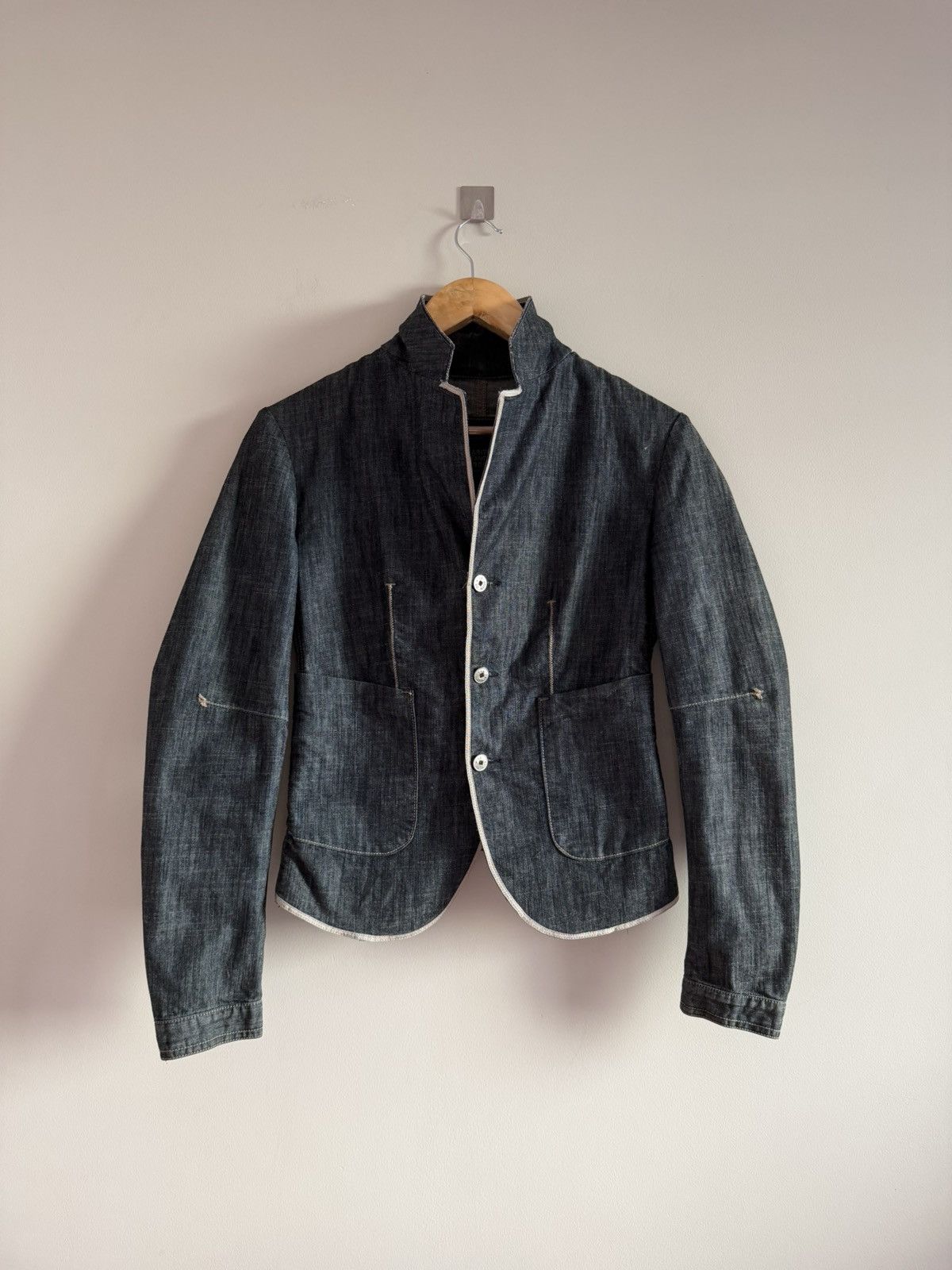 Marithe + Francois Girbaud Marithe Francois Girbaud Denim Blazer Cropped Size XS / US 0-2 / IT 36-38 - 1 Thumbnail