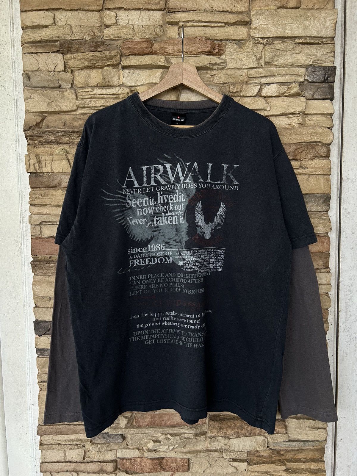Vintage Vintage Airwalk Double Layer Sleeve Y2K Long Sleeve Tees Size US XL / EU 56 / 4 - 1 Thumbnail