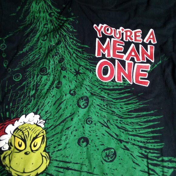 Gildan Vintage Dr. Seuss The Grinch Mean One AOP T-Shirt Size US L / EU 52-54 / 3 - 1 Thumbnail