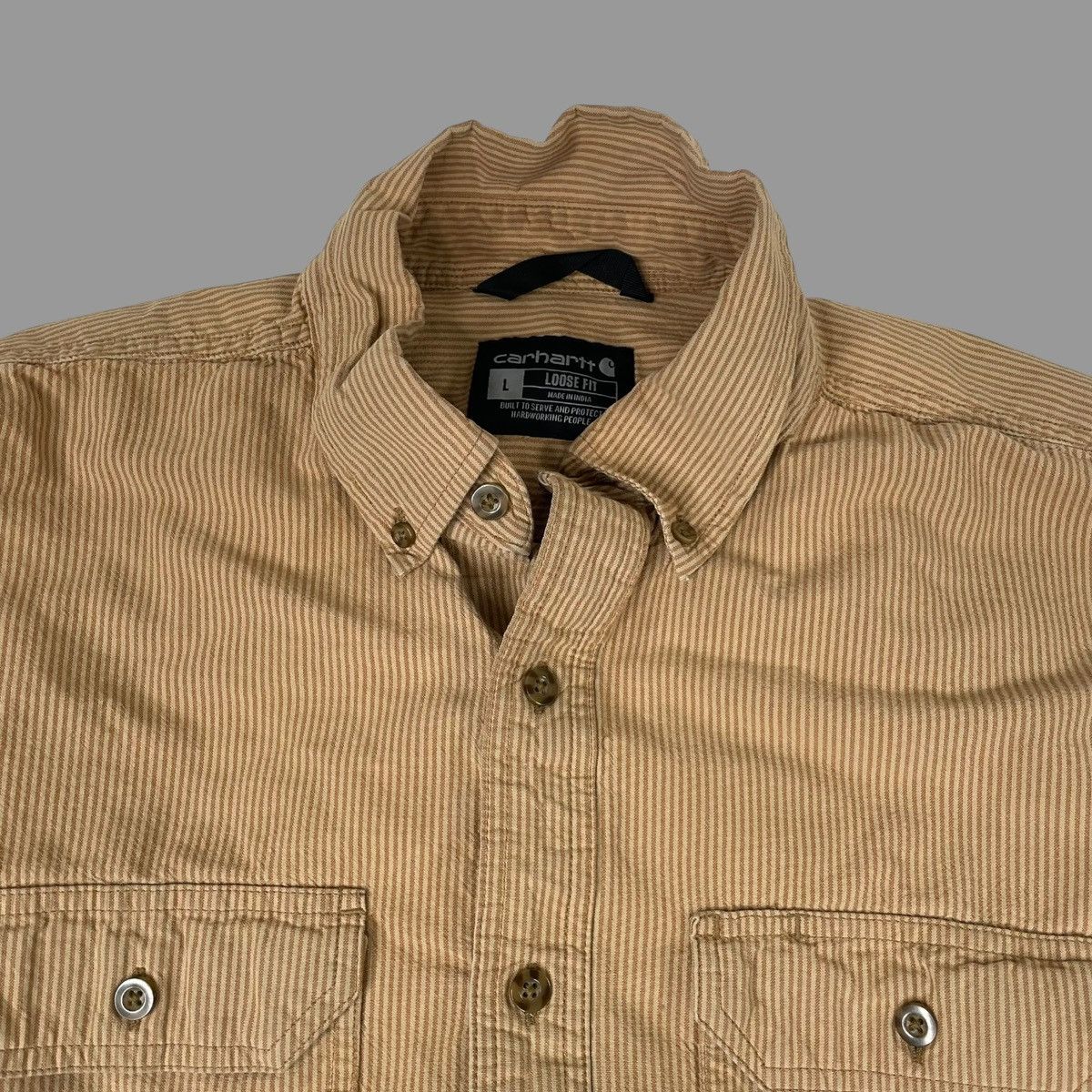 Carhartt × Vintage Vintage Carhartt striped button up shirt Size US L / EU 52-54 / 3 - 4 Thumbnail