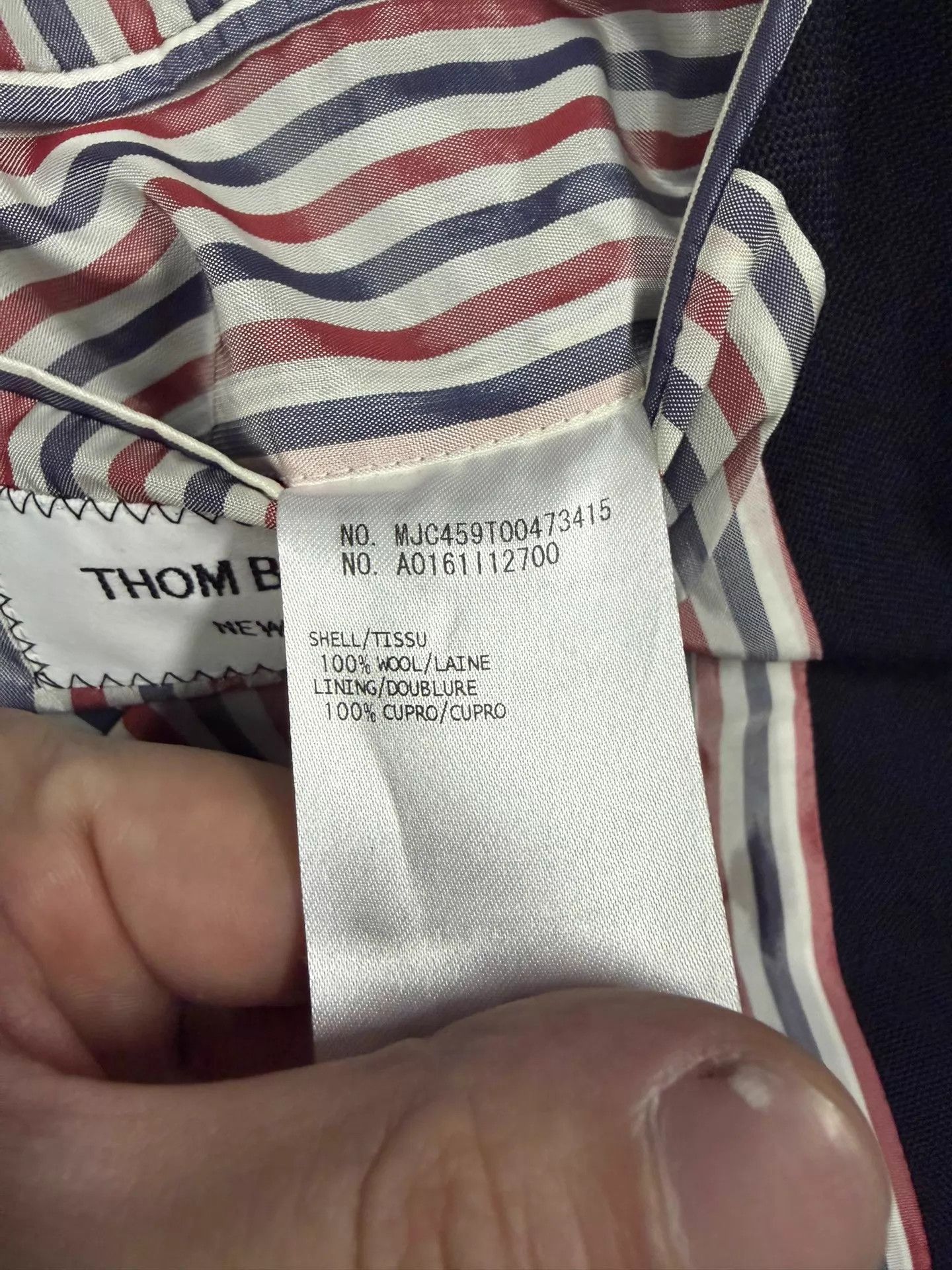 Thom Browne THOM BROWNE Navy Fringe 4-Bar Slim Blazer Size US M / EU 48-50 / 2 - 5 Thumbnail