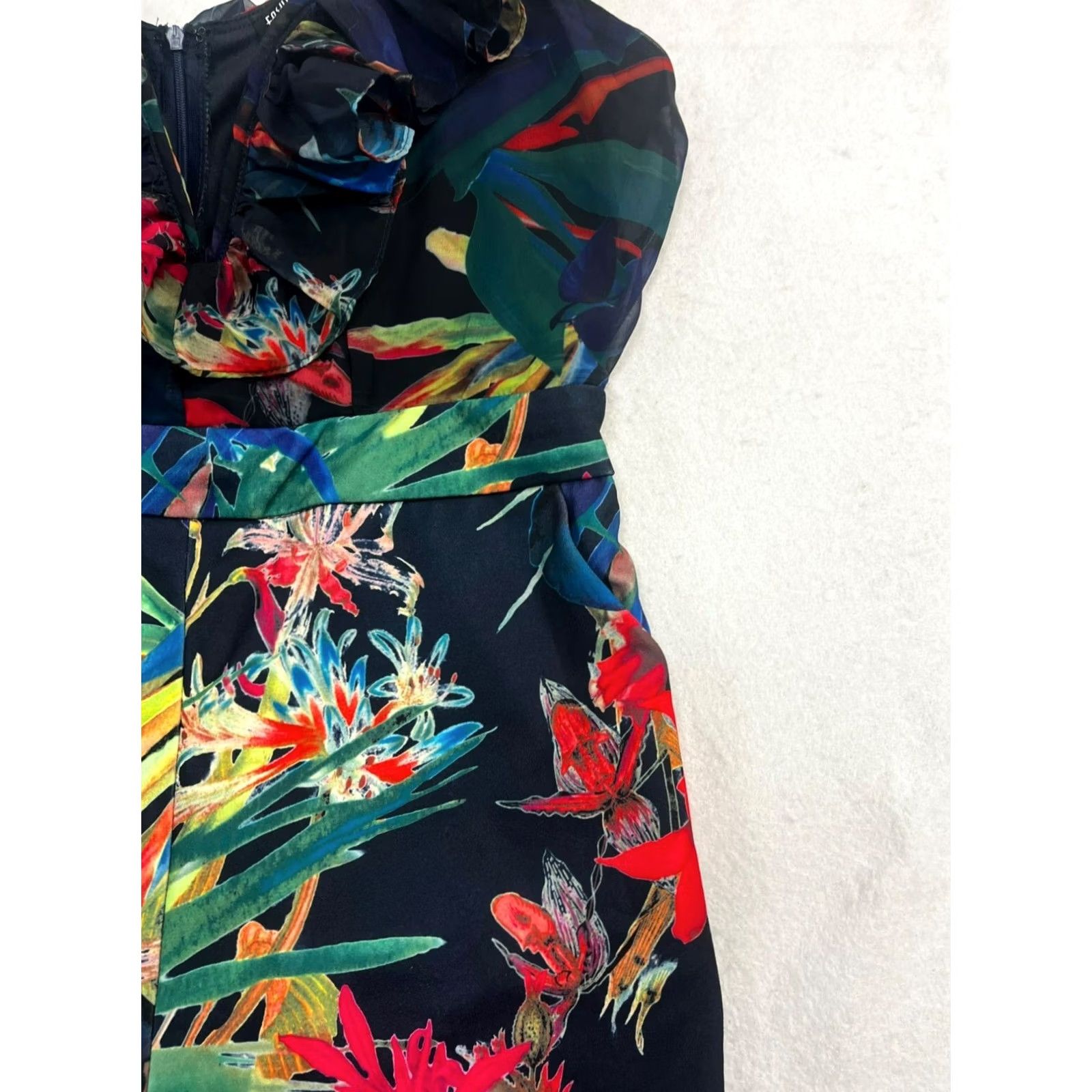 Fashion Nova VINTAGE? Women’s Fashion Nova Tropical Jumpsuit XL Navy One-Piece Womens Size 40" / US 18 - 5 Thumbnail