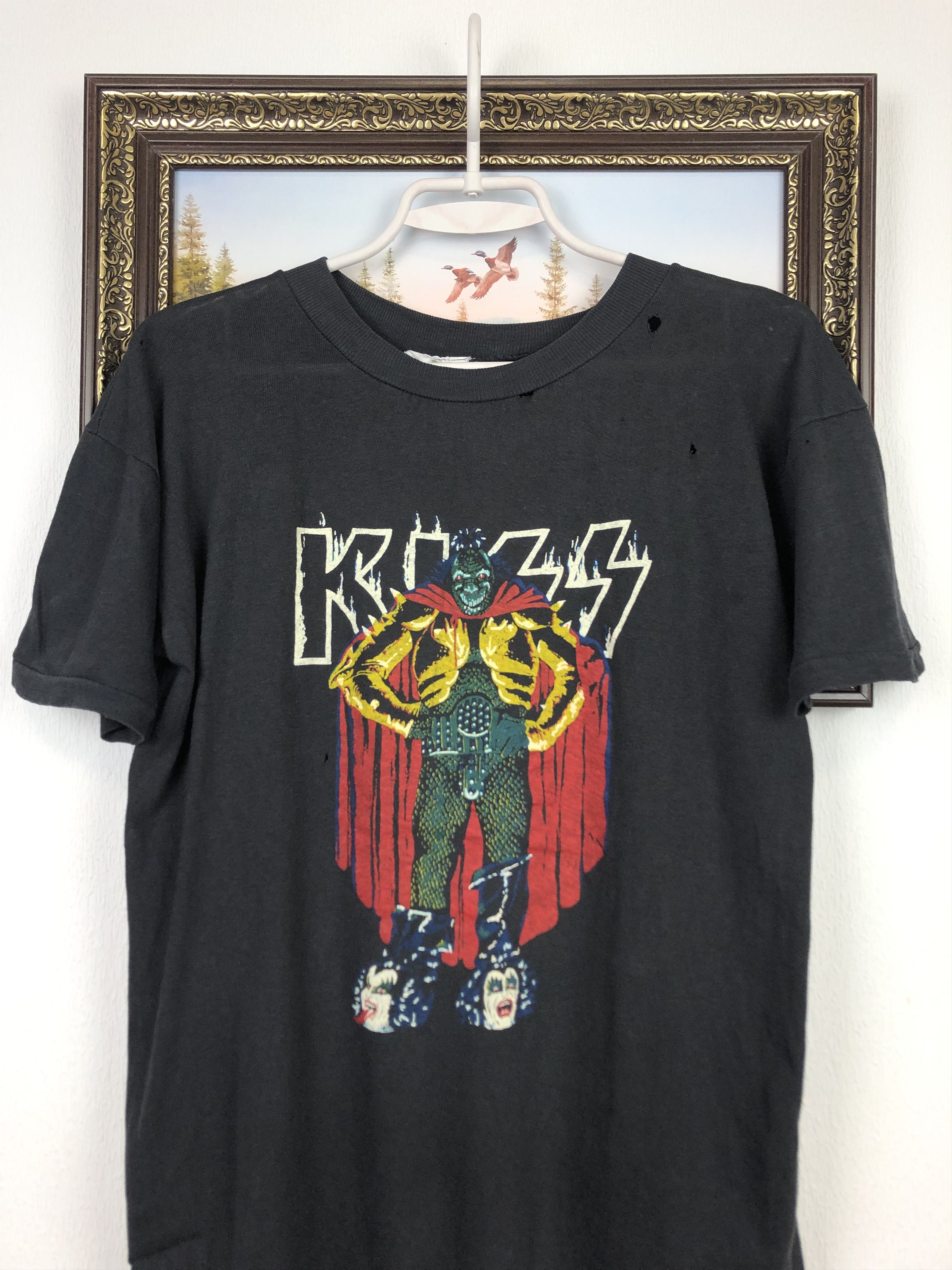 Band Tees Vintage 80's KISS Reptile Simmons Rock Band Tee Shirt Size US M / EU 48-50 / 2 - 2 Thumbnail