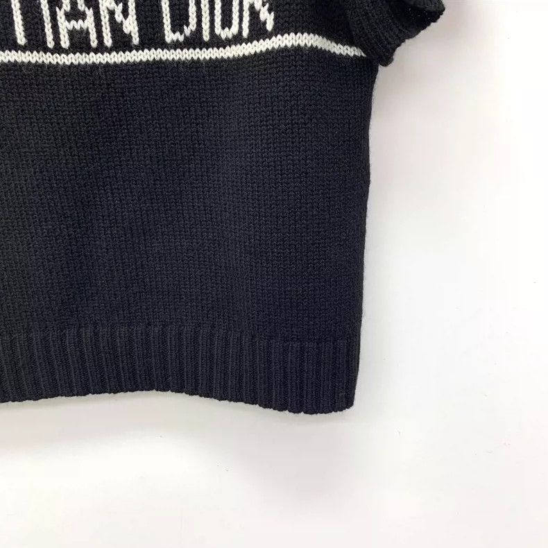 Dior Christian Dior Black Frilled Knit Top-2505 Size XS / US 0-2 / IT 36-38 - 4 Thumbnail