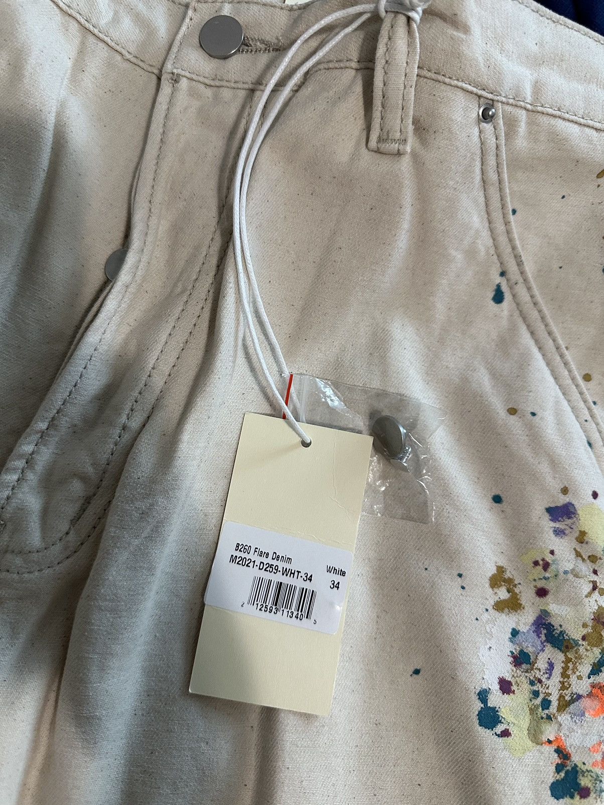 MNML MNML distressed carpenter paint jeans cream/white Size US 36 / EU 52 - 4 Thumbnail