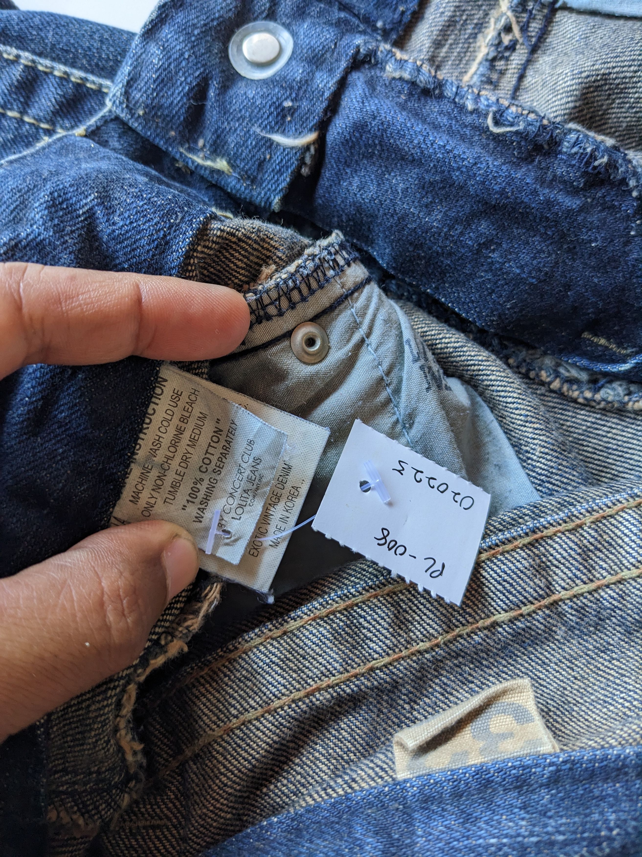 If Six Was Nine × Japanese Brand × Le Grande Bleu (L.G.B.) Lolita mudwash daymoon clawmark faded jeans Size US 33 - 9 Thumbnail