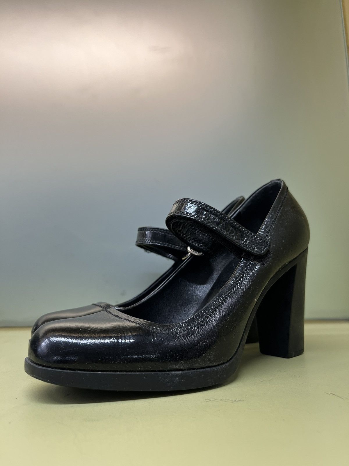 image of Prada Vintage Leather Pump Heel Shoes in Black, Women's (Size 7)