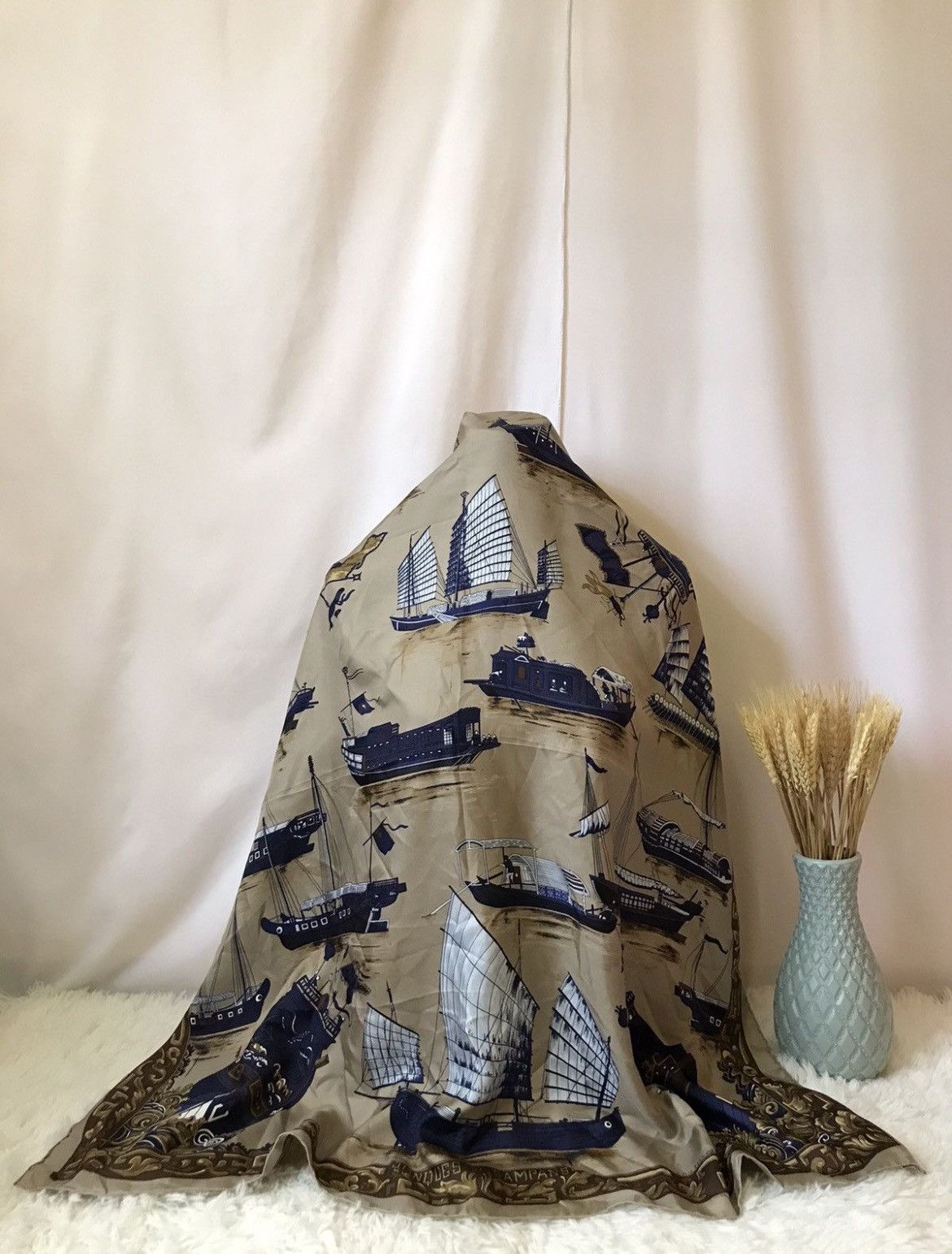 Hermes Hermes Ship Design by F. de La Pierrere Silk Scarf Size ONE SIZE - 2 Thumbnail