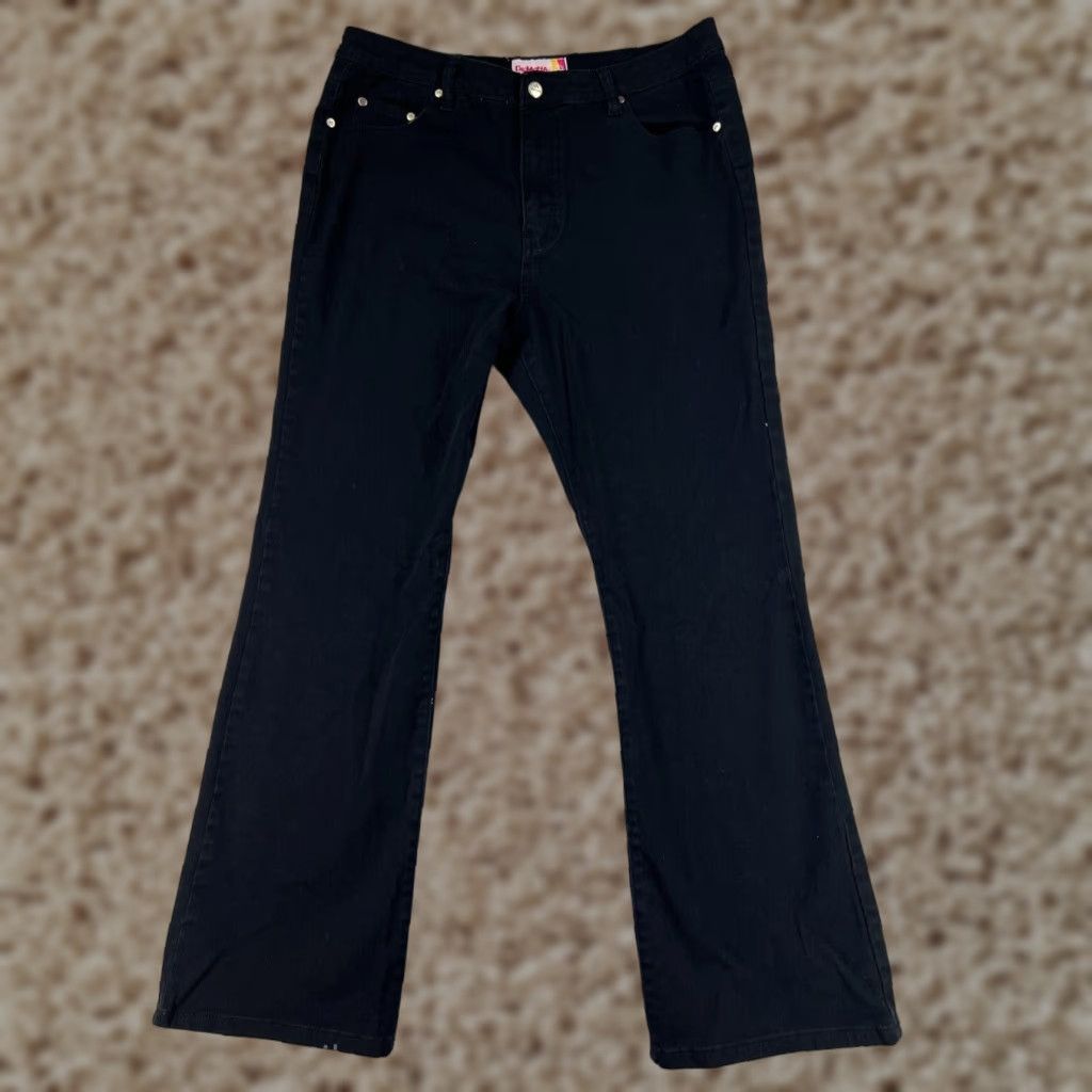 Vintage Demona Black Jeans Womens 32 Denim Bootcut High Rise Cotton Blend Stretch Pant Size 24" / US 00 / IT 34 - 1 Thumbnail