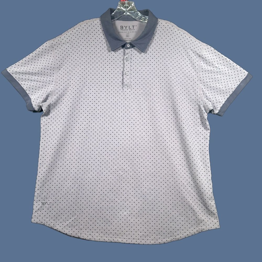 Vintage BYLT Drop-Cut Polo Shirt Mens 2XL Purple Short Sleeve Polka Dot Stretch Golf Modern Sports Regular Shirt Size US XXL / EU 58 / 5 - 1 Thumbnail