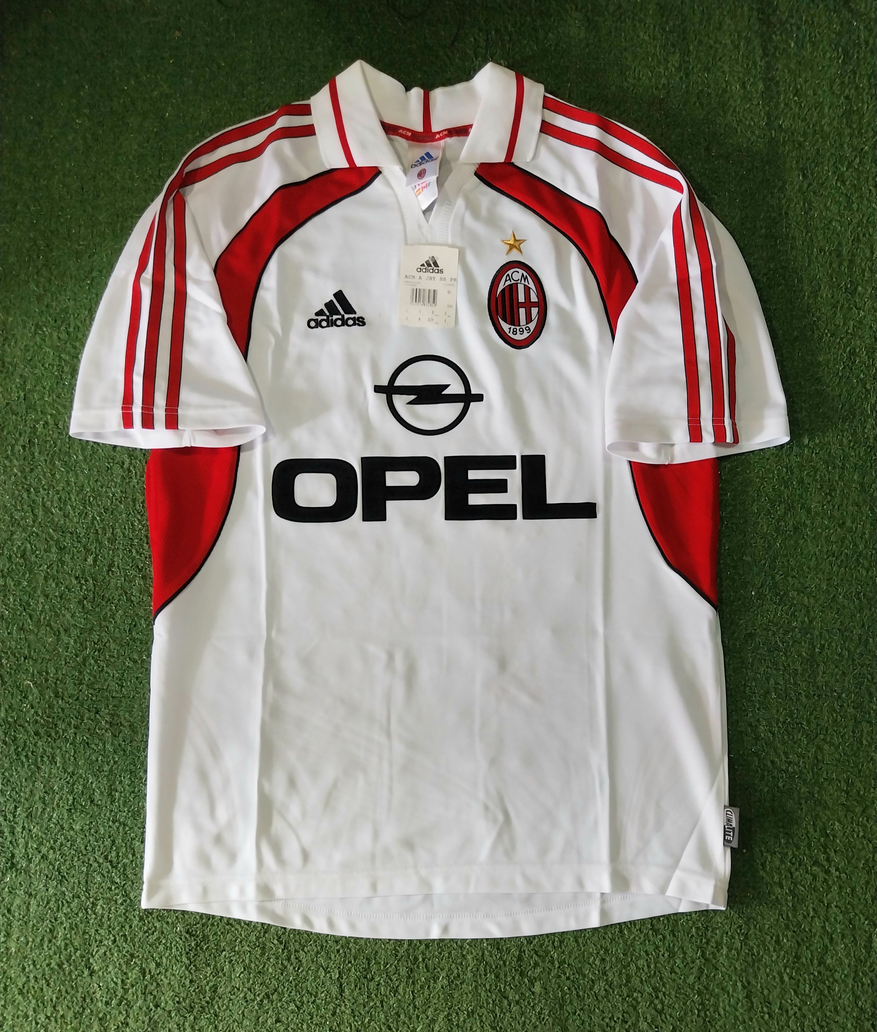 image of Adidas x Soccer Jersey Ac Milan Away 2000/2002 Andriy Shevchenko Jersey Football in White (Size Sma