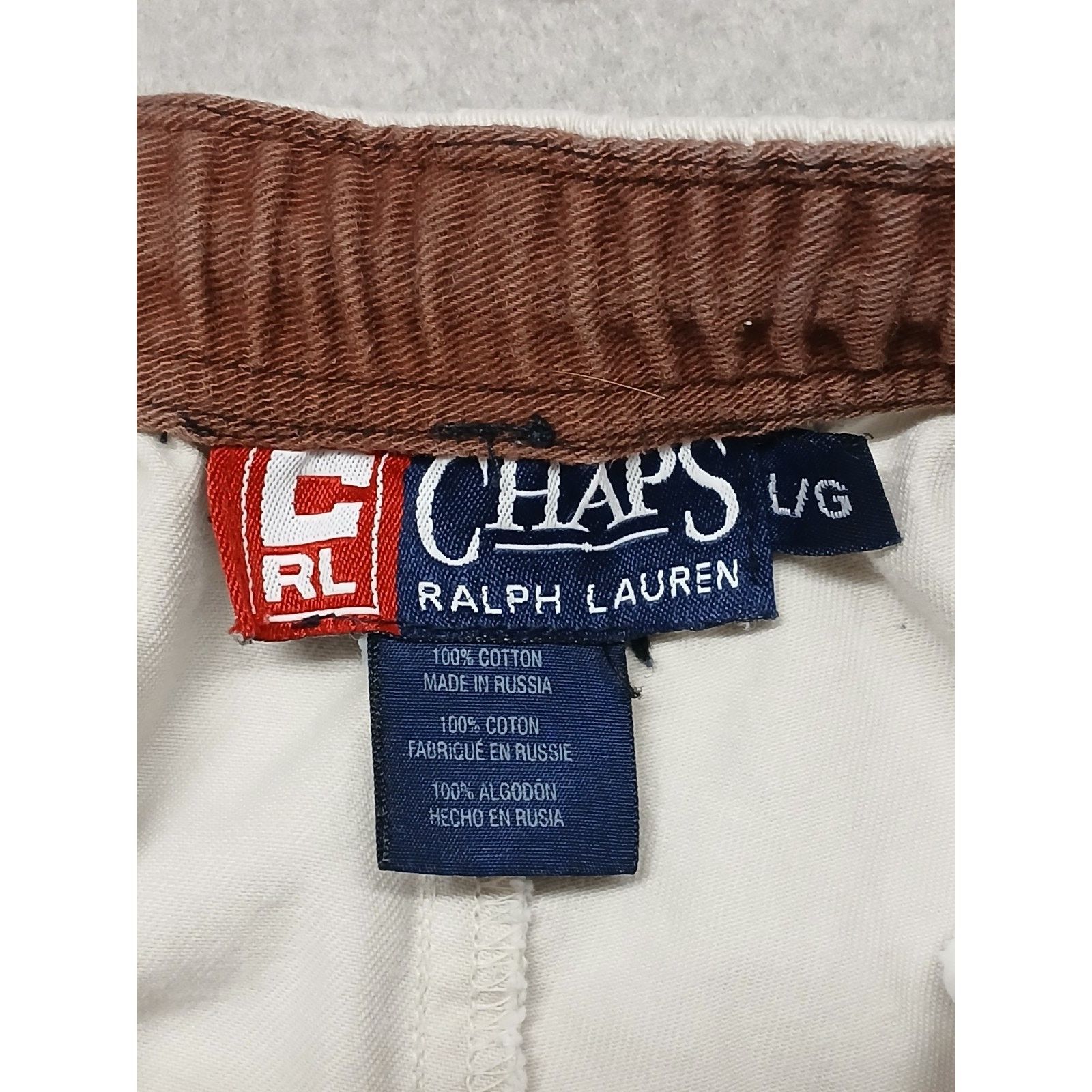 Chaps Chaps Ralph Lauren (Large) Men's Beige Vintage Cotton Shorts Size US 34 / EU 50 - 5 Thumbnail